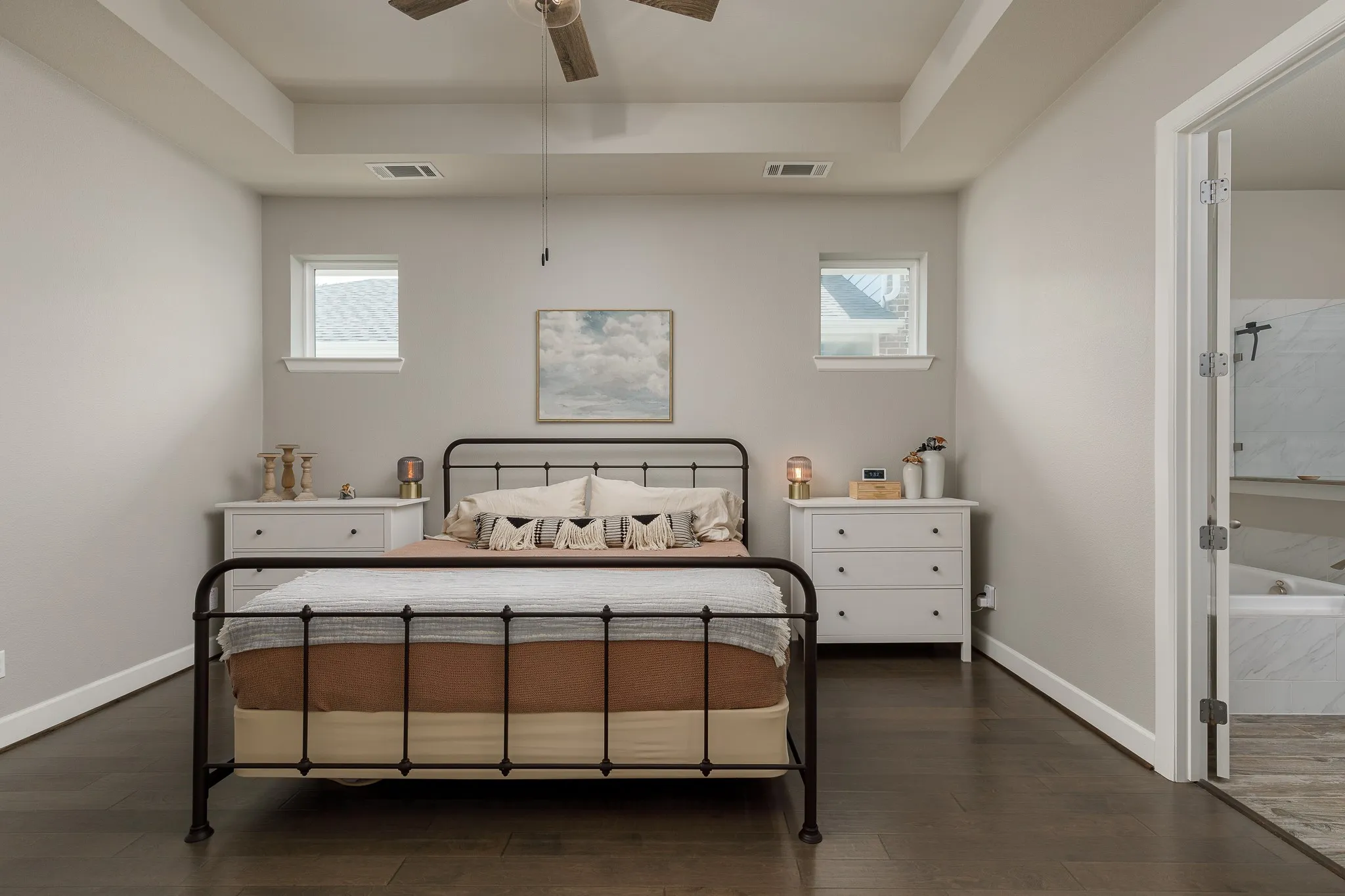 Primary bedroom is located on the first floor