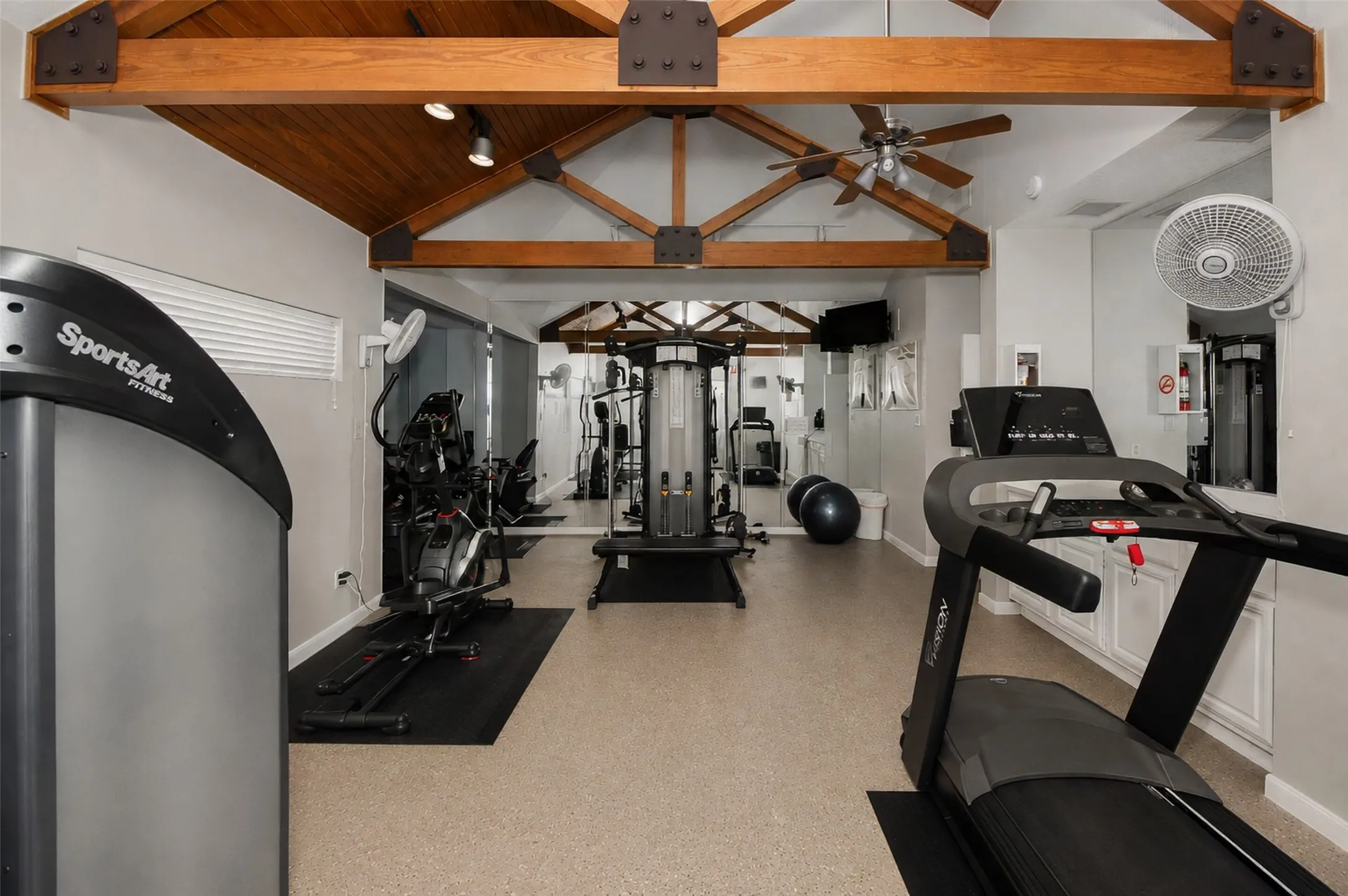 The fitness center is steps away from your new condo. Get that early morning workout in.