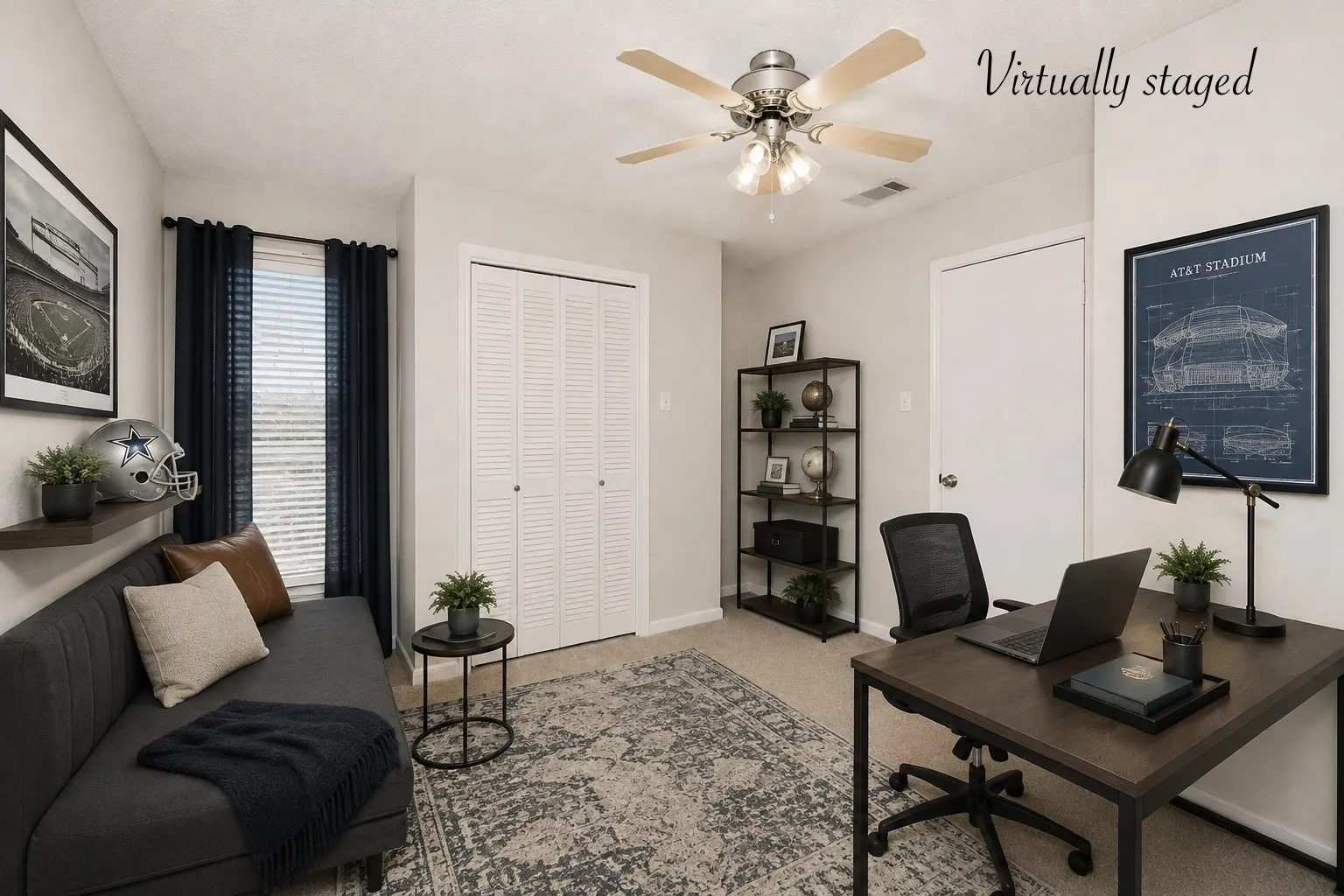 Bedroom 2 is perfect for a virtual workspace if you need.