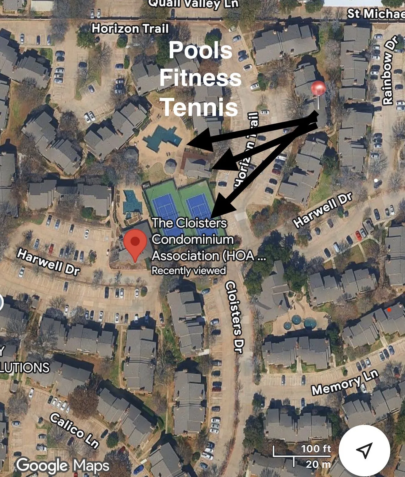 Community amenities just across the parking lot.