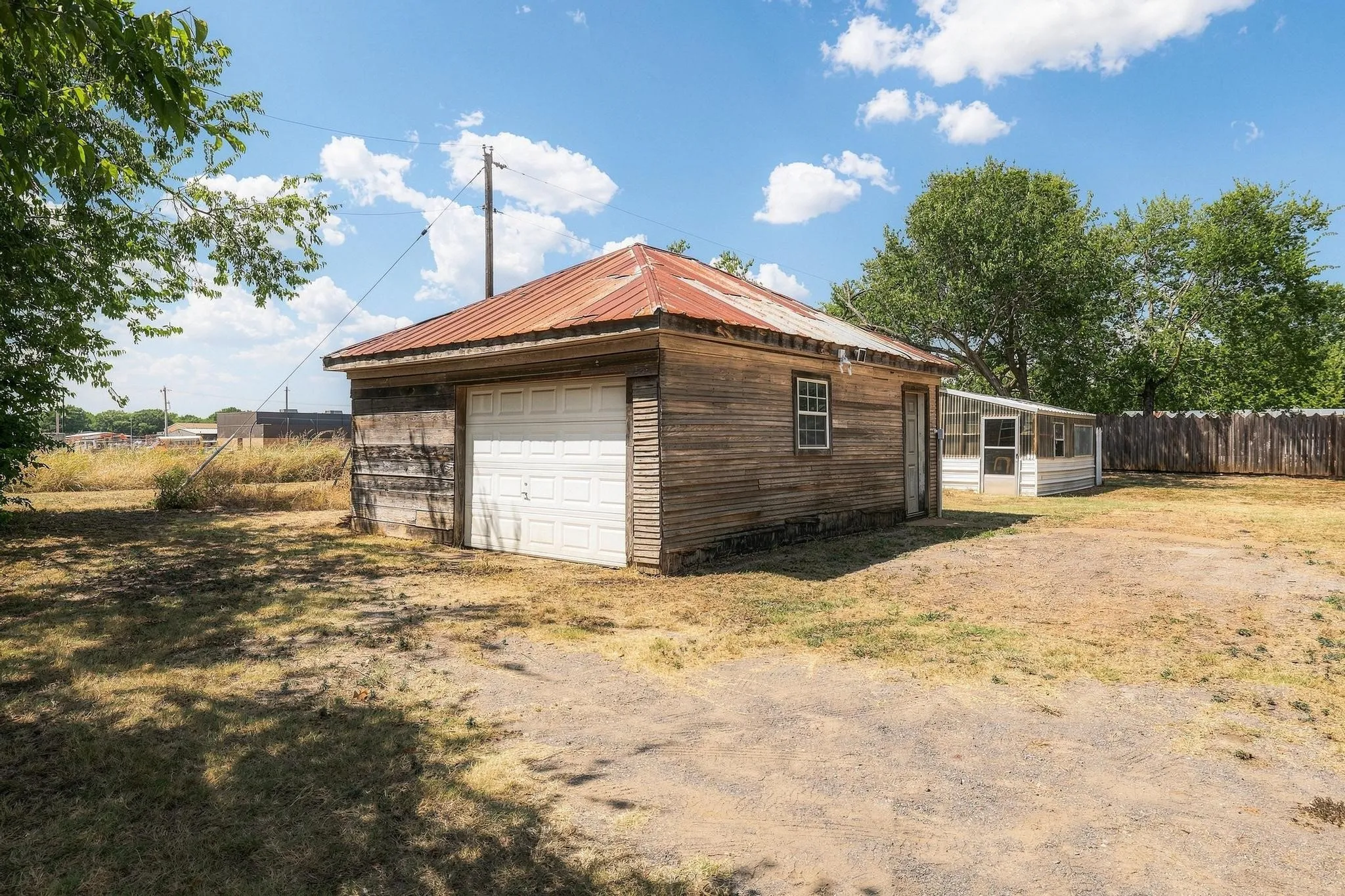 Garage enough for one vehicle.