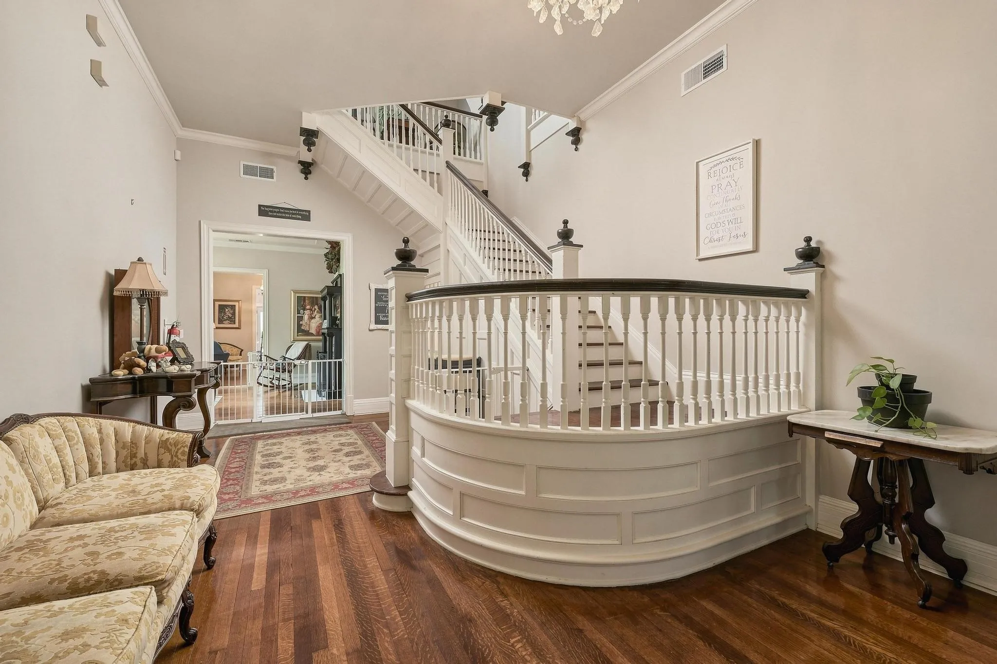 Breathtaking stairwell in the foyer at the entrance