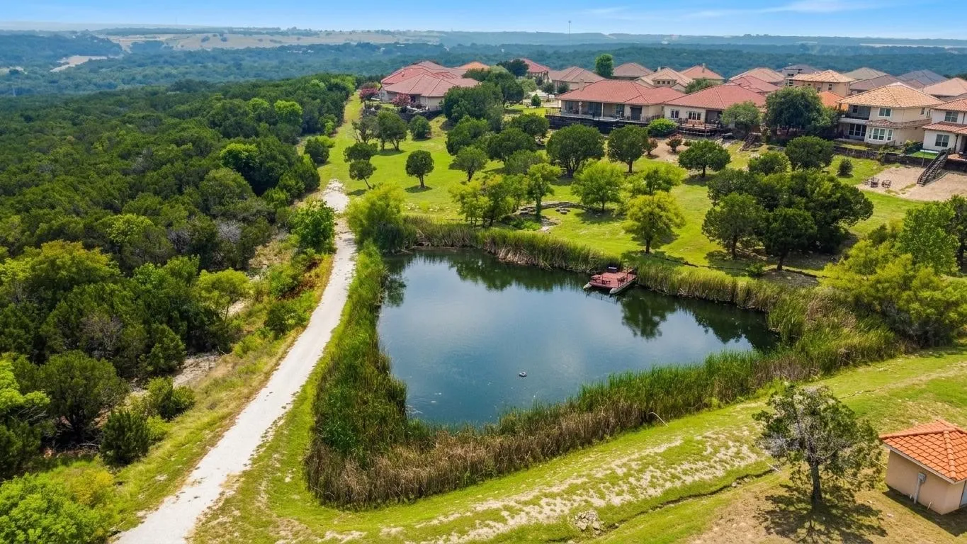 Community fishing pond and walking trail