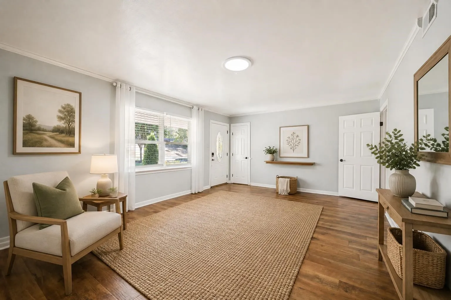 Virtually staged living room