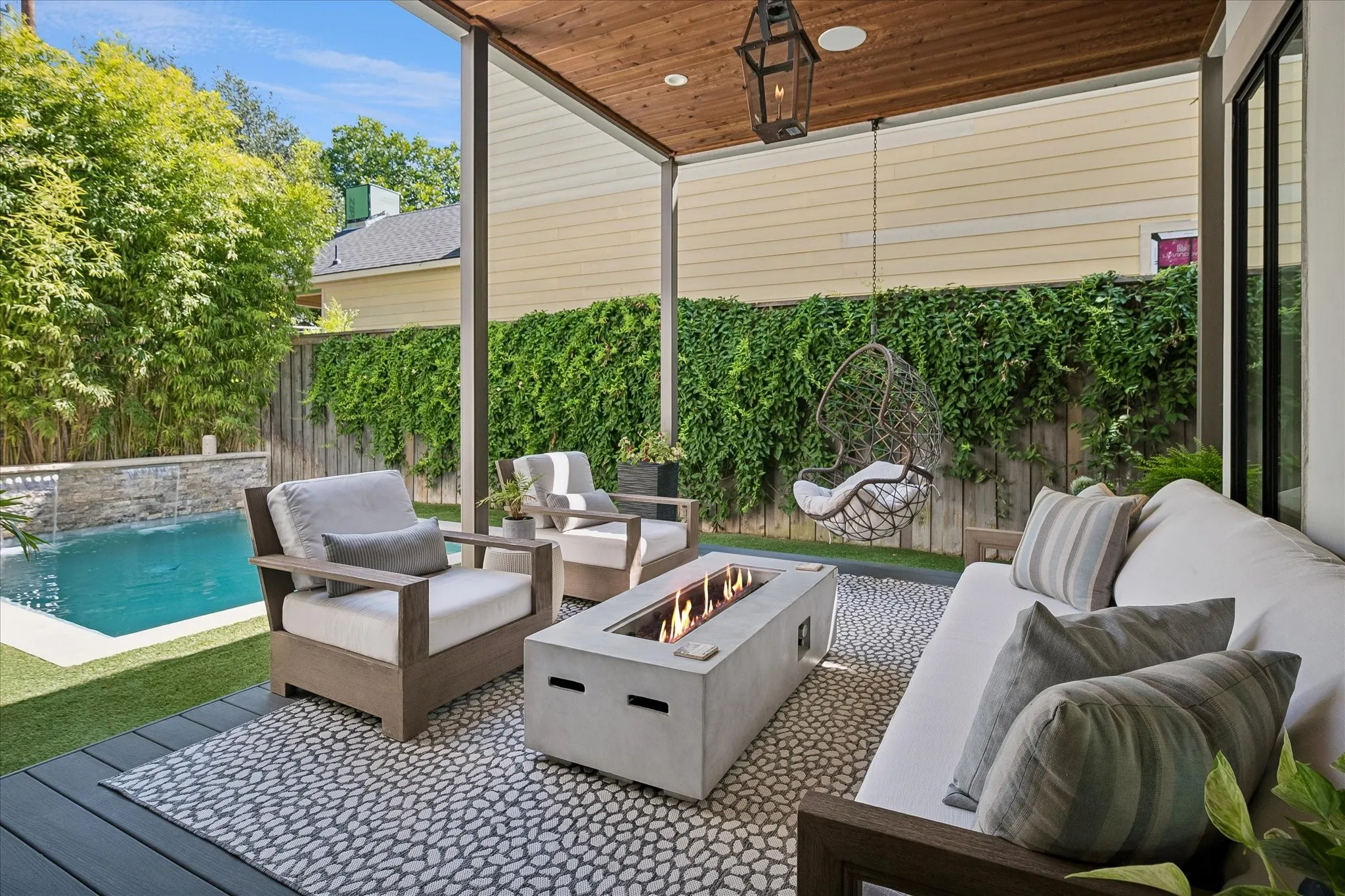 Enjoy peaceful days and nights on covered patio