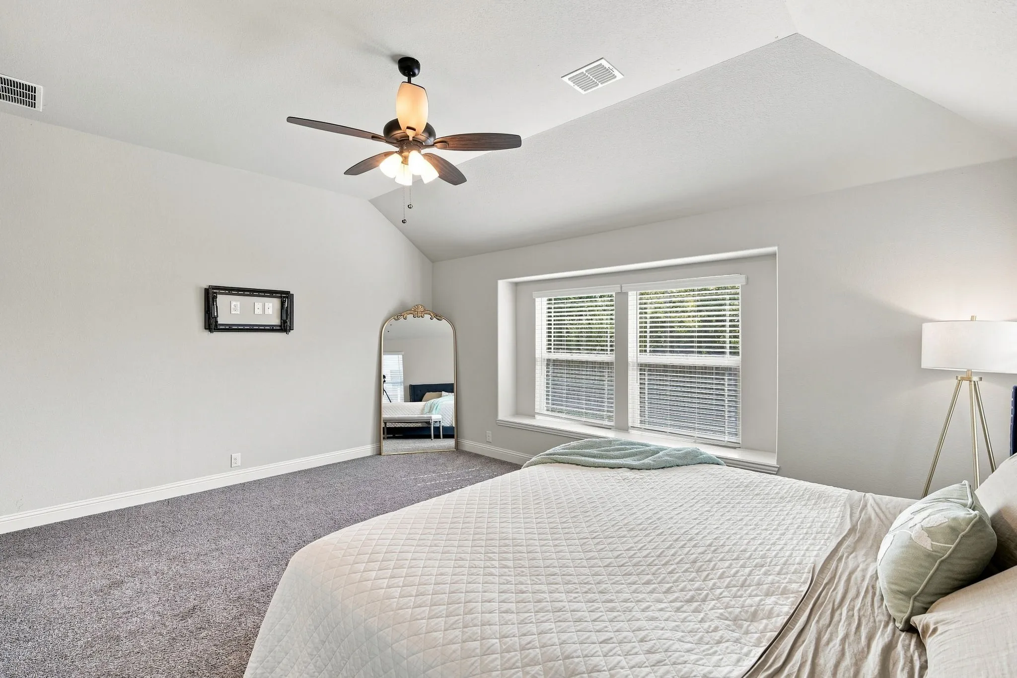 Plentiful natural light and storage or sitting areas