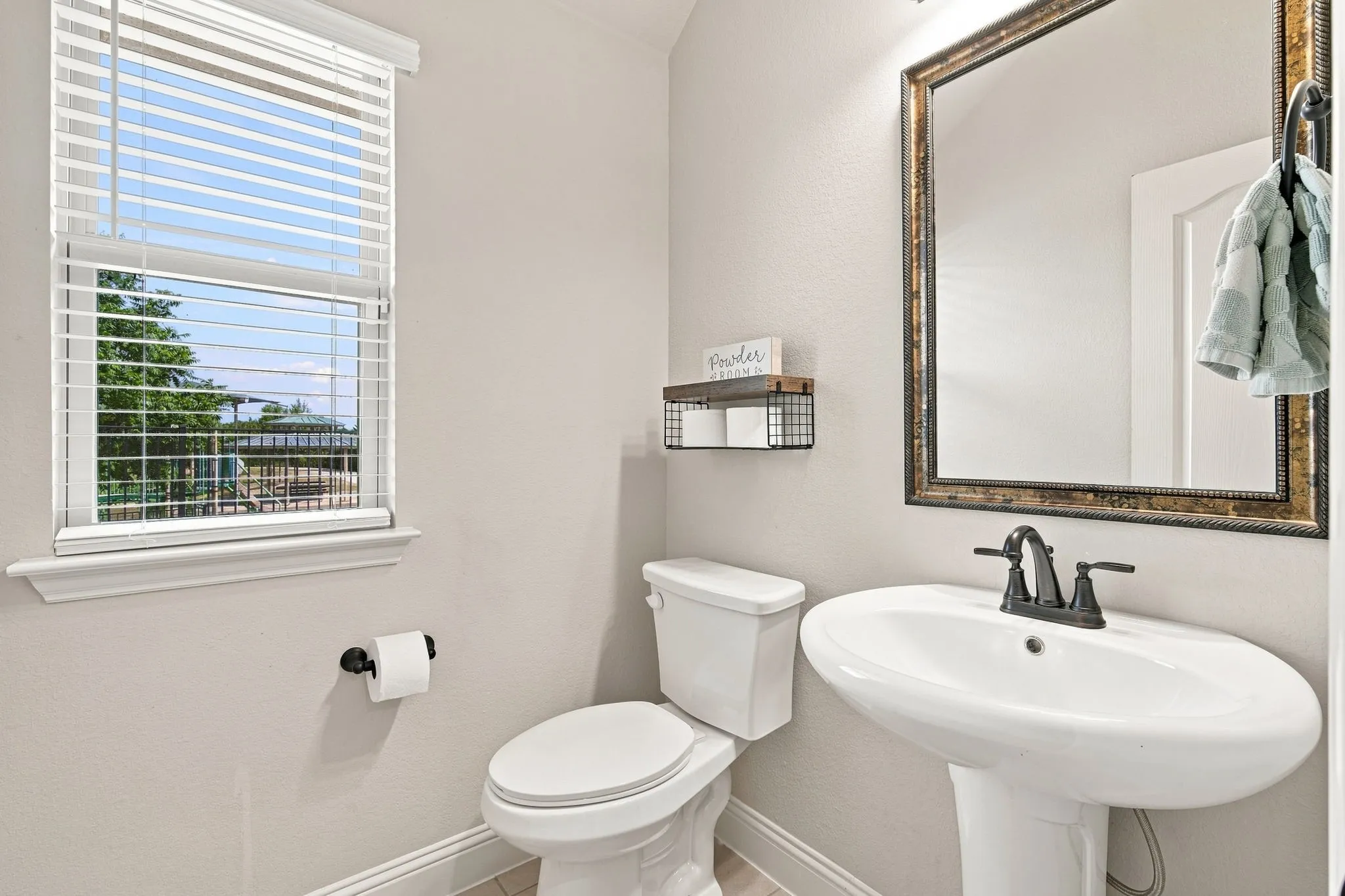 This half bath is a true convenience for home guests