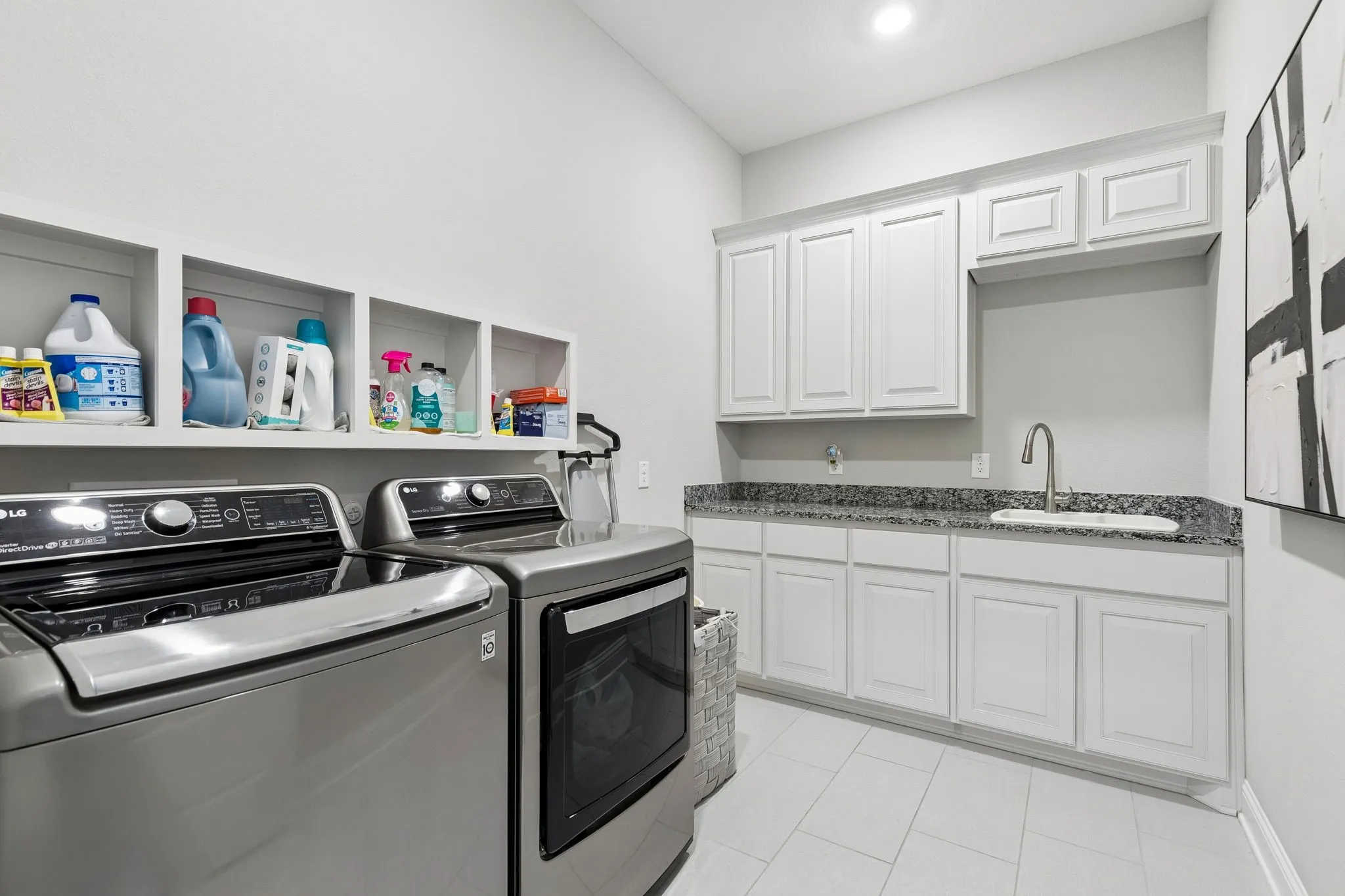 Large laundry room with sink