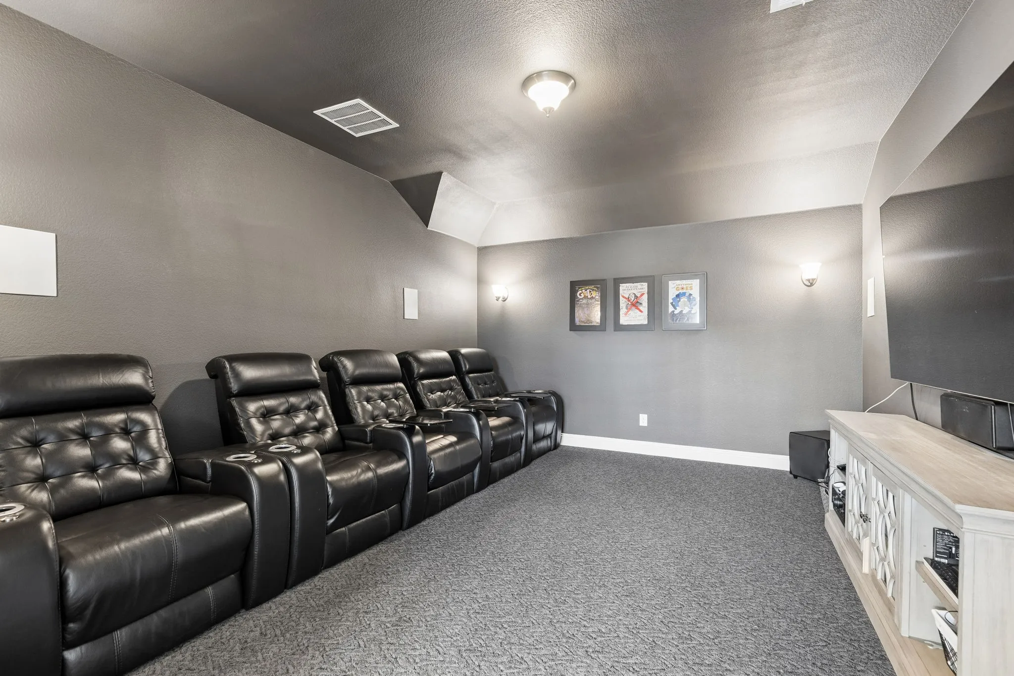 Custom media room with surround sound