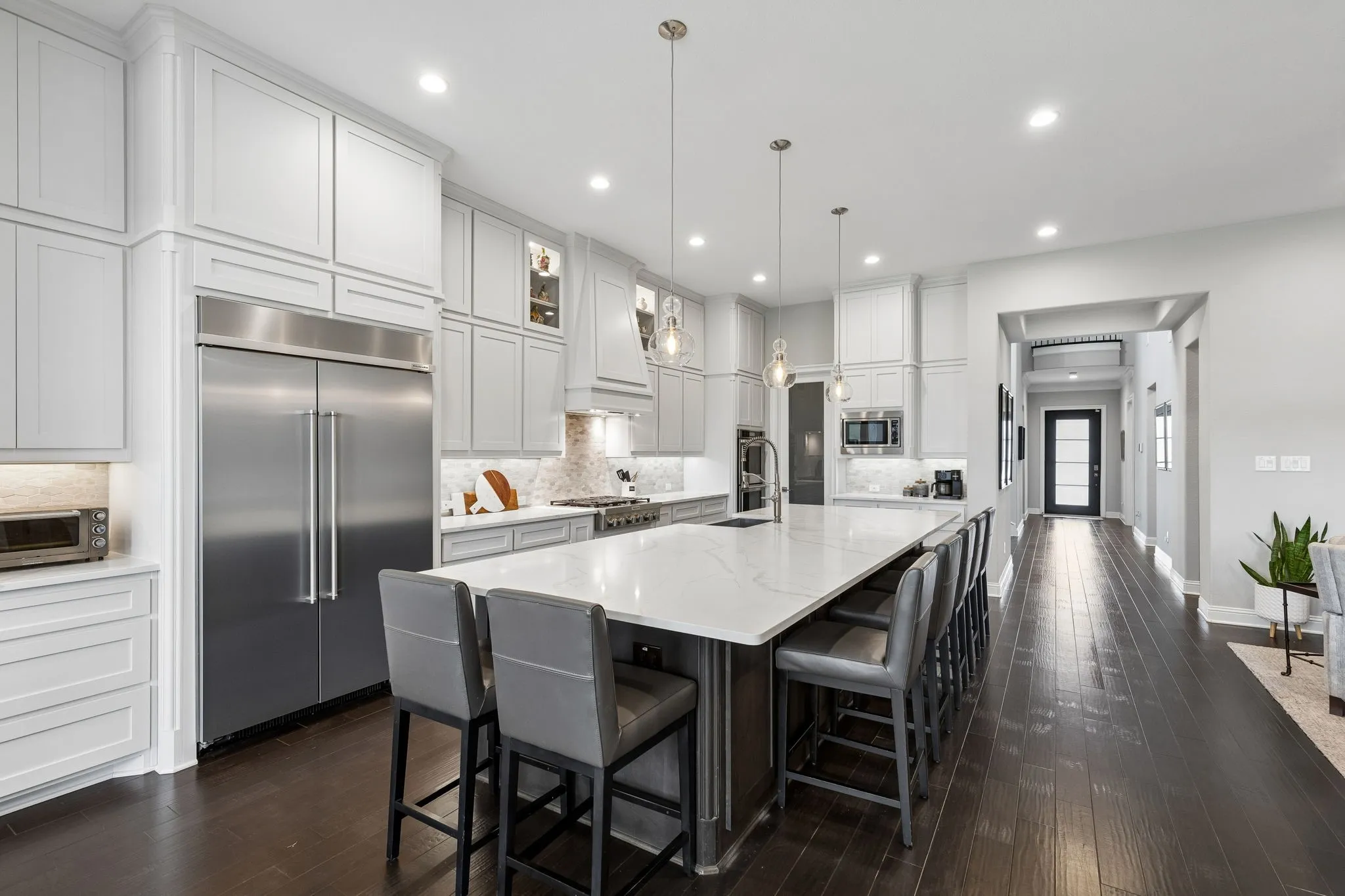Extended kitchen with built in fridge