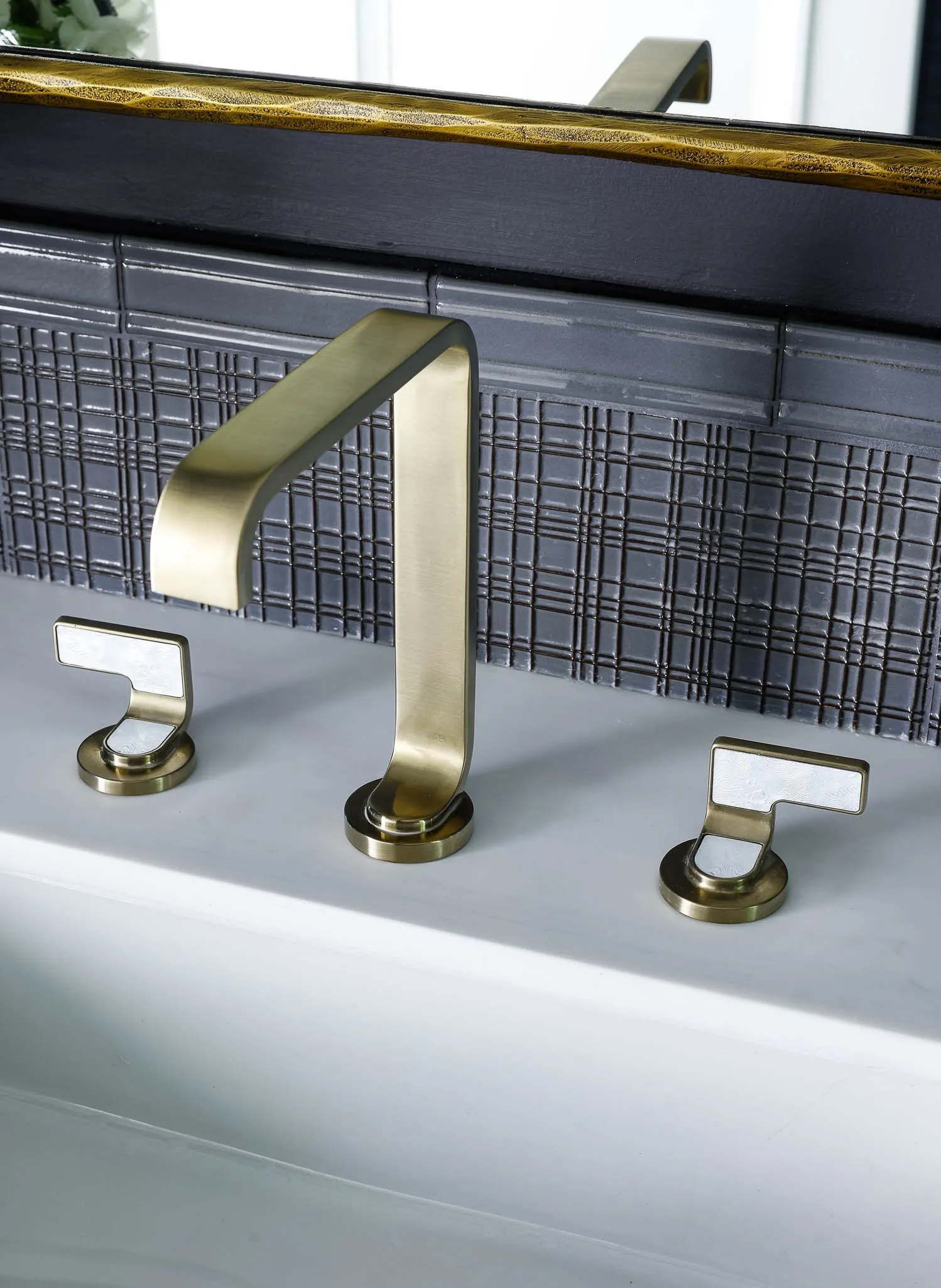 Downstairs Powder Bath featuring Kallista plumbing fixture