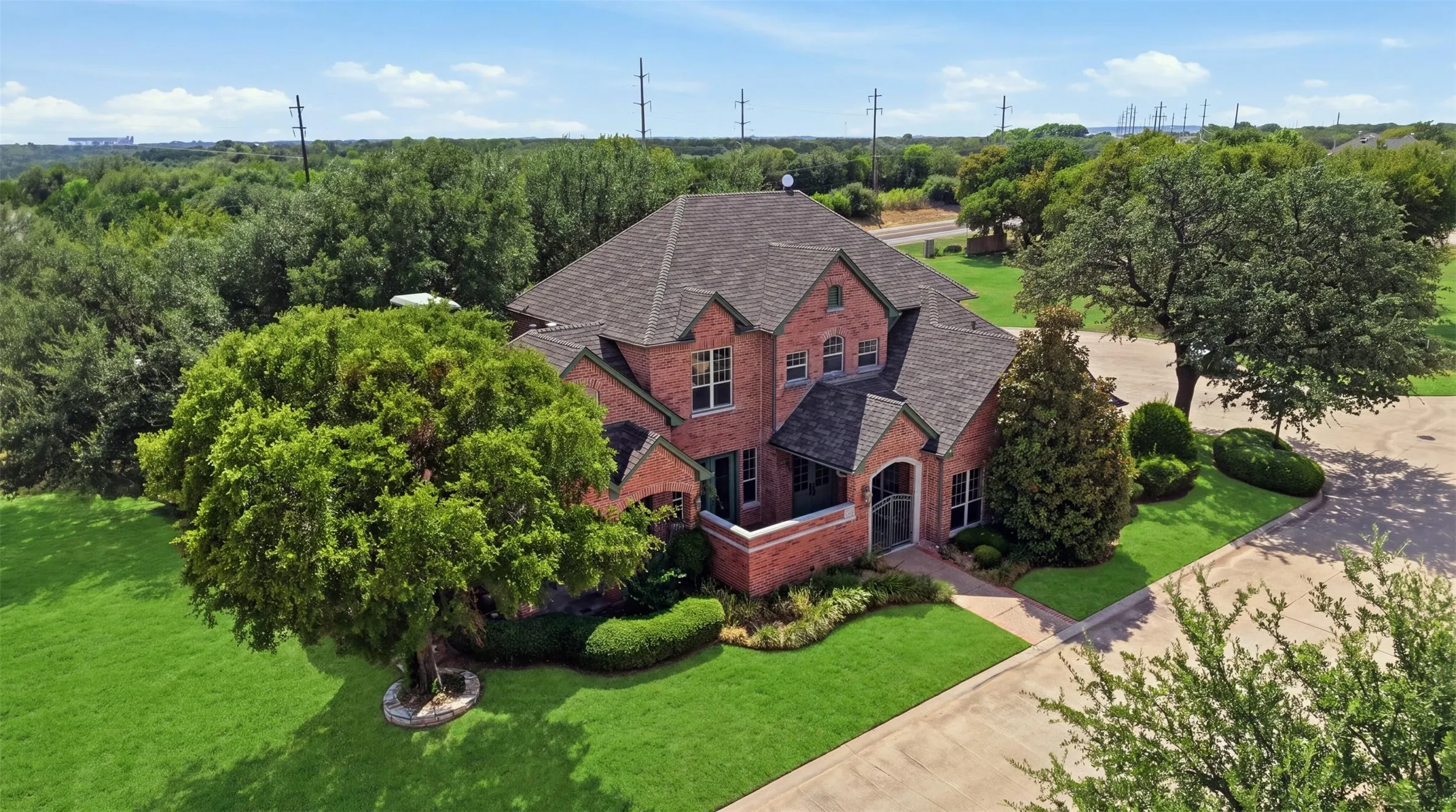 Drone view showing the yard