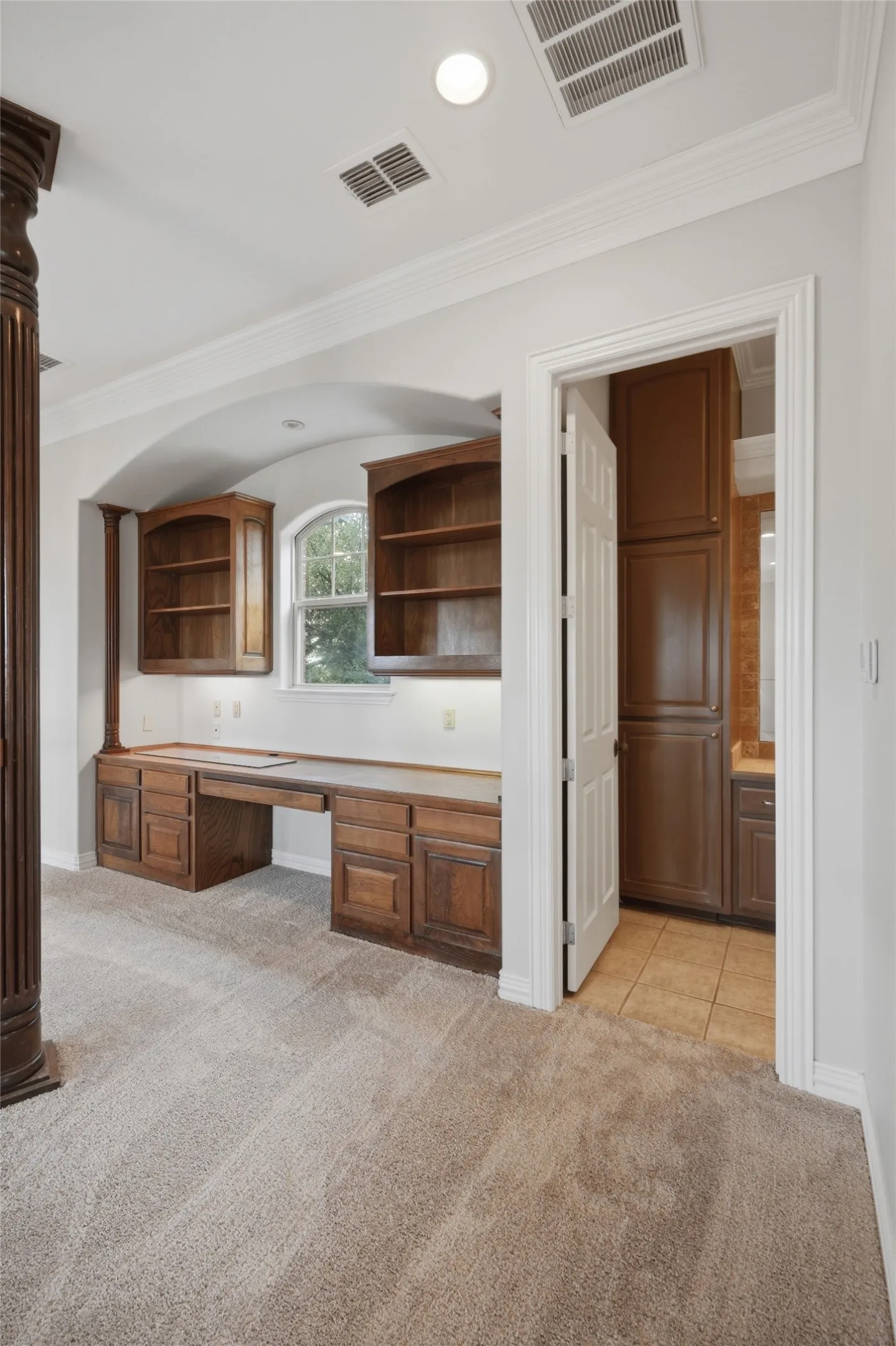 Second floor built-in desk makes for a great work from home space!