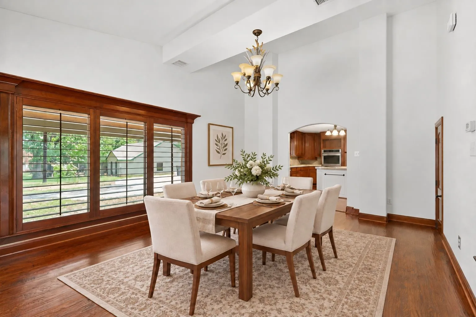 virtual staged dining area
