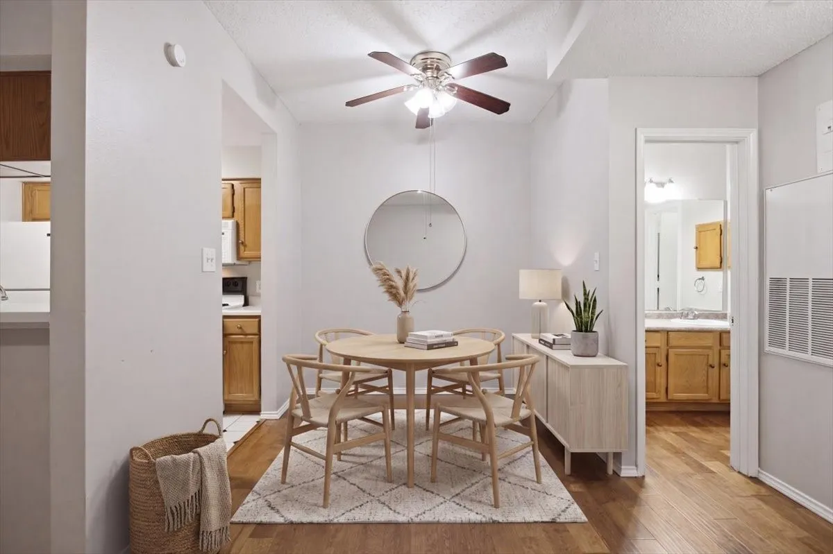 Dining area virtually staged