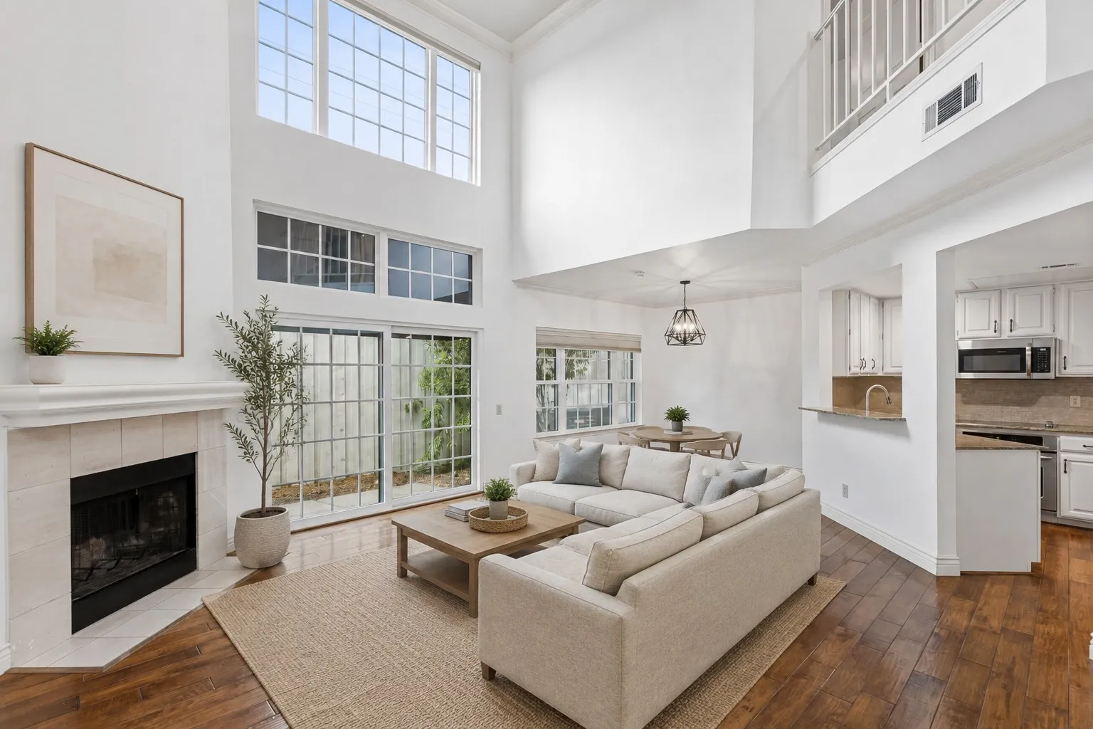 Virtually staged living room