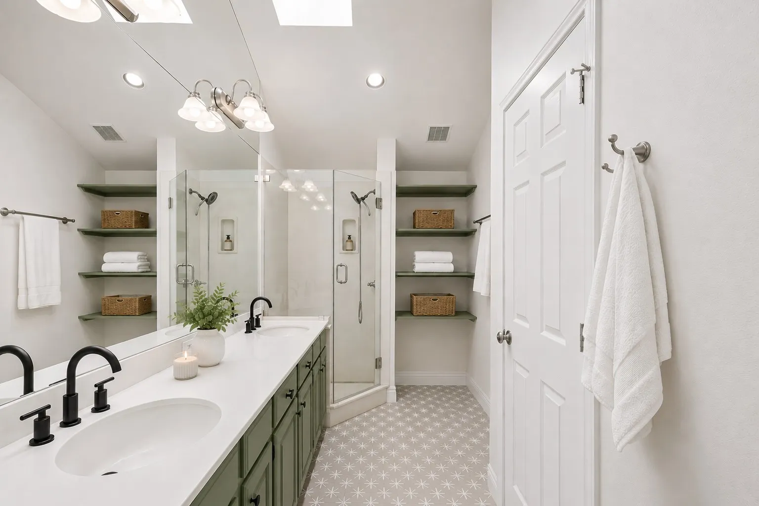 Virtually staged primary bathroom