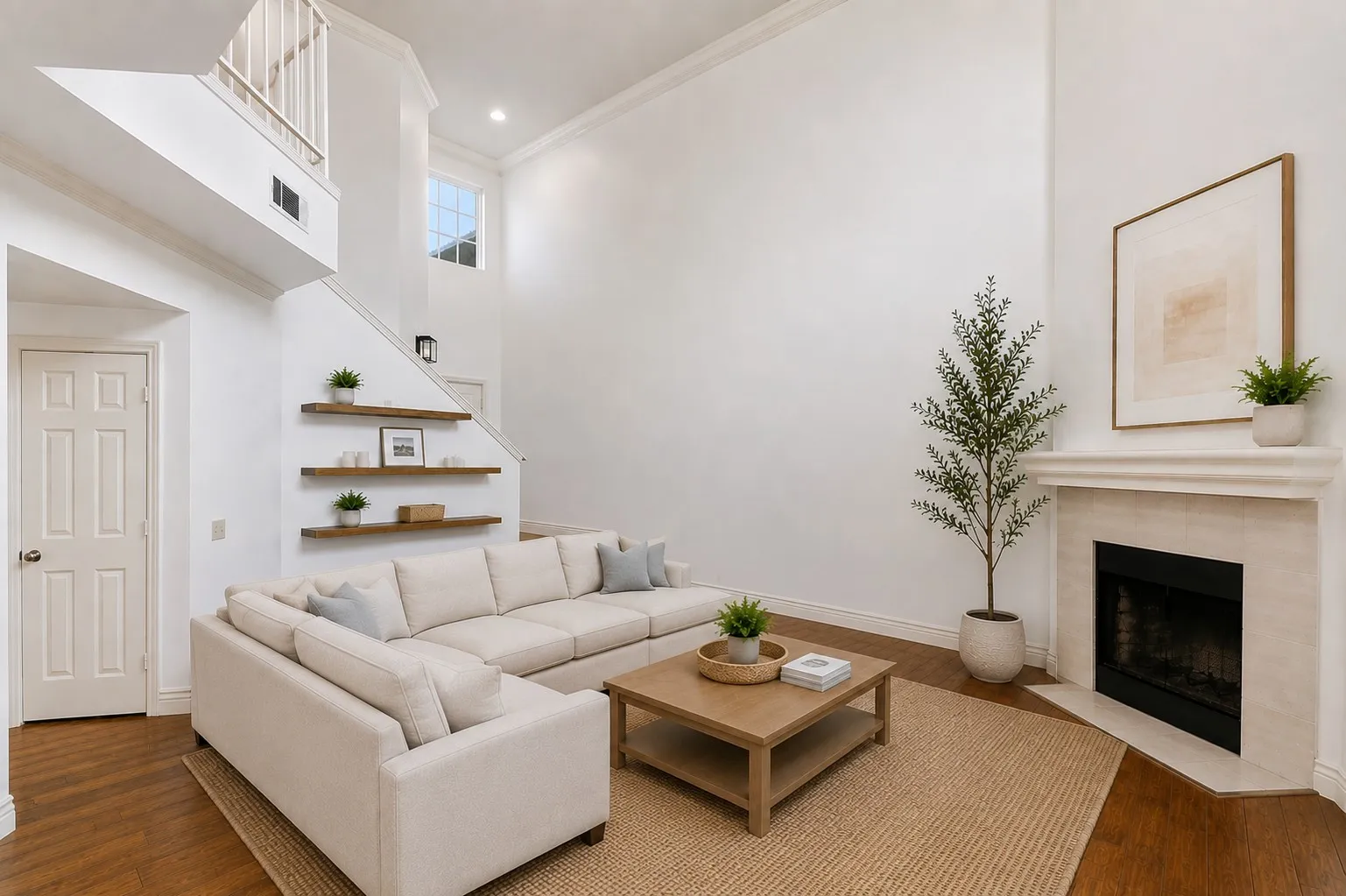 Virtually staged living room
