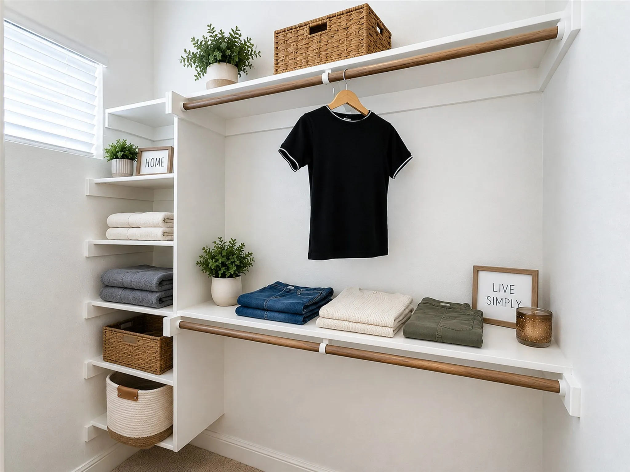 Split secondary bedrooms have walk-in closets