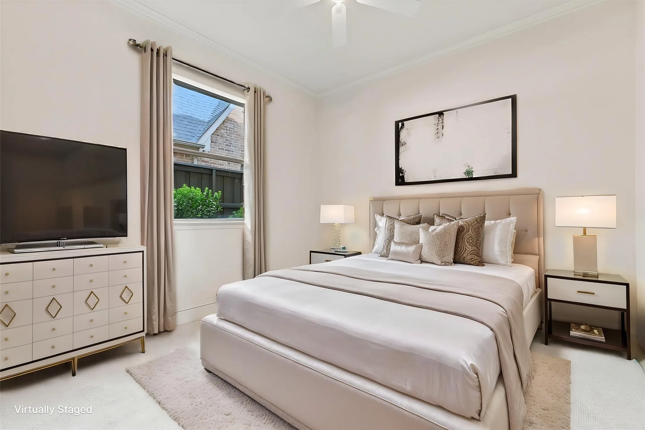Secondary bedroom downstairs virtually staged