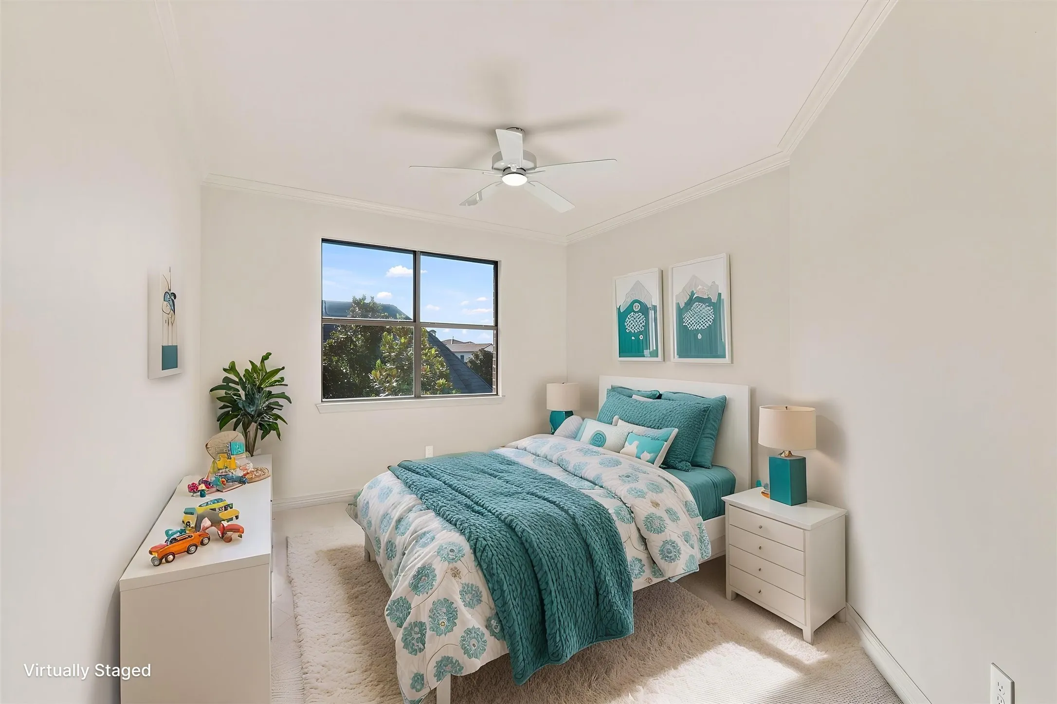 Upstairs bedroom 3 - virtually staged
