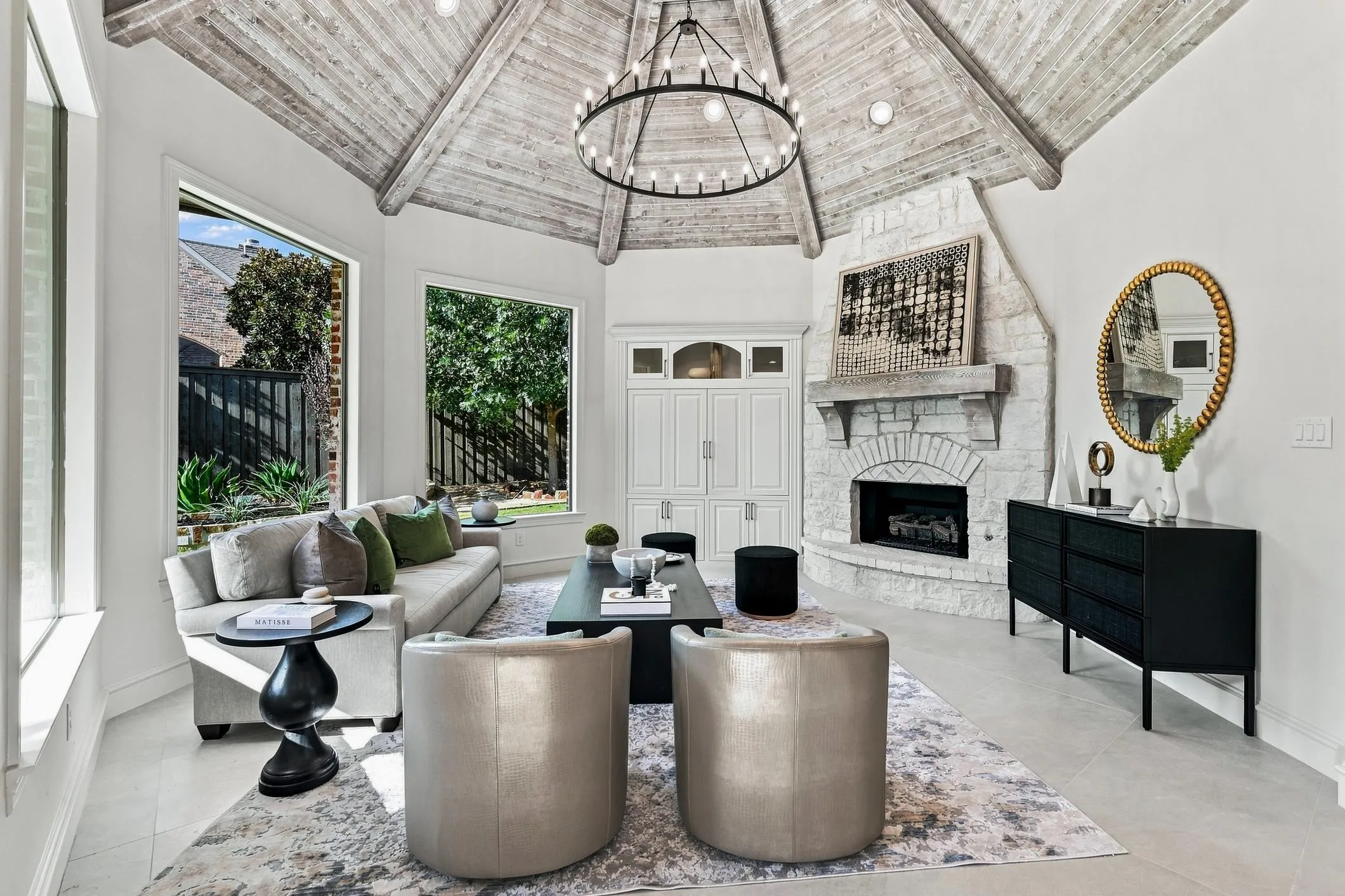 Another living area that opens to kitchen, breakfast nook where family and social gatherings can take place in the wide open area.