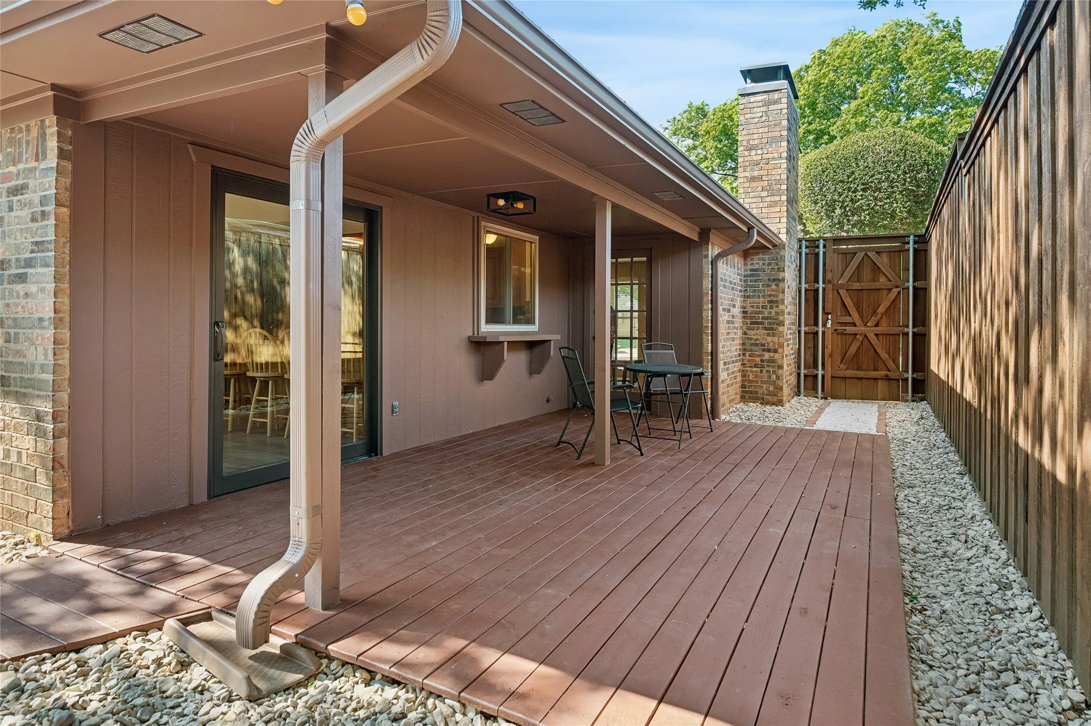 Patio with wooden deck