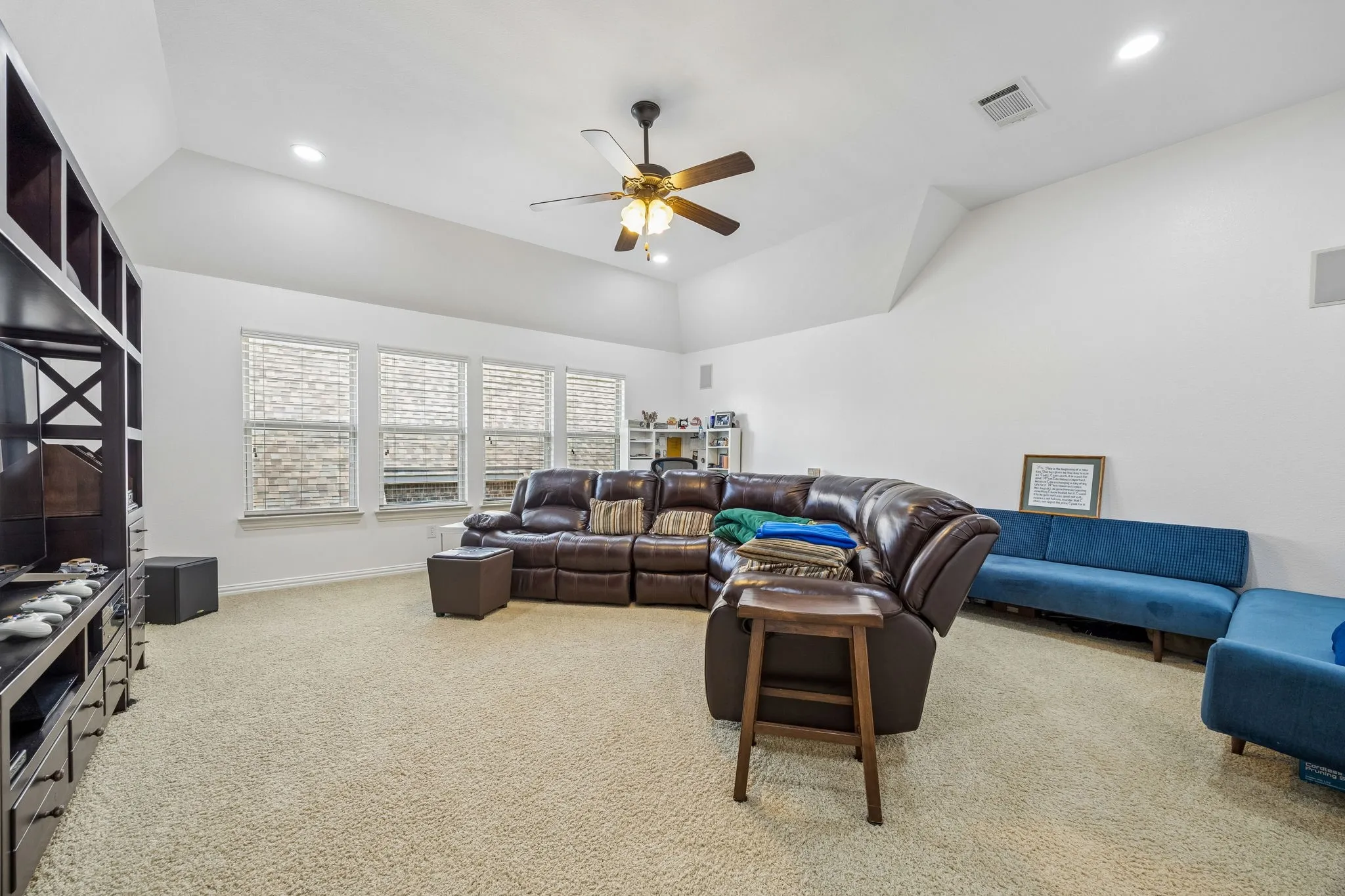 Game room located upstairs.   Sectional, entertainment stand, and media equipment is included.  Surround sound, carpet, ceiling fan, and half​​‌​​​​‌​​‌‌​‌‌​​​‌‌​‌​‌​‌​​​‌​​ bathroom.