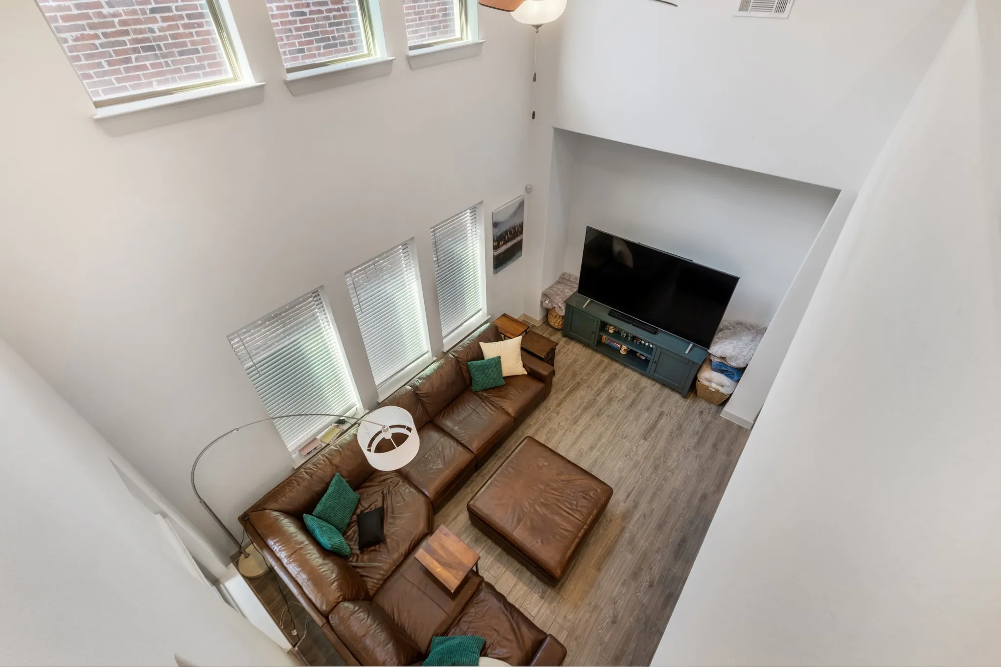 Upstairs living room looking down