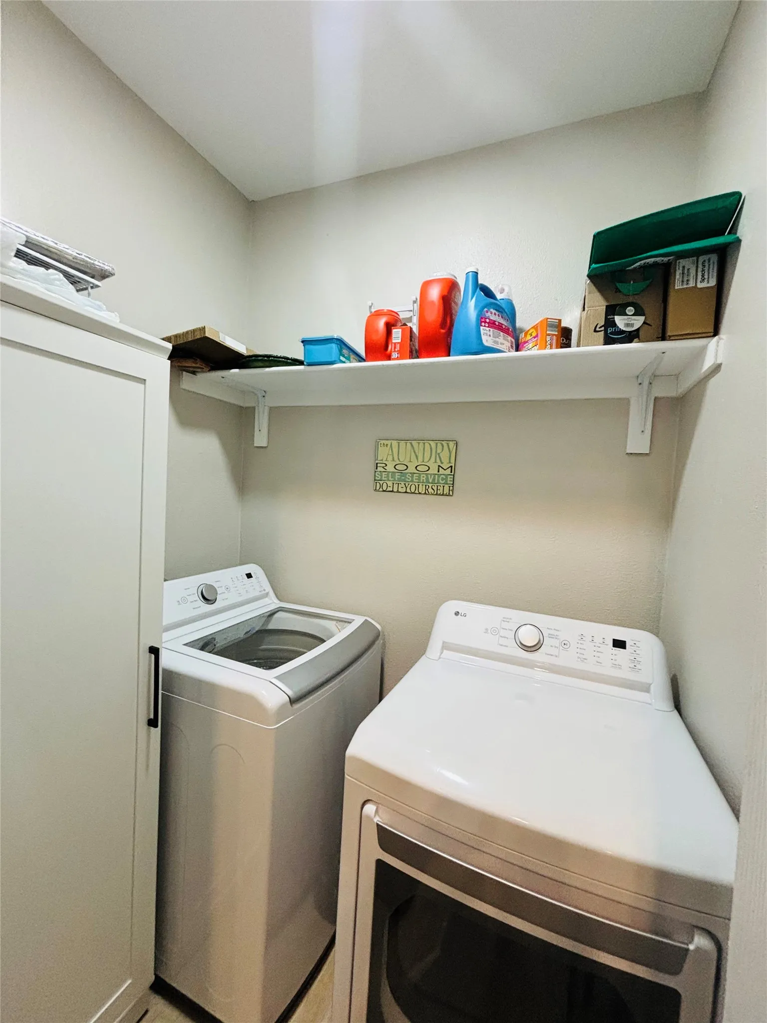 Built-in shelving for storage