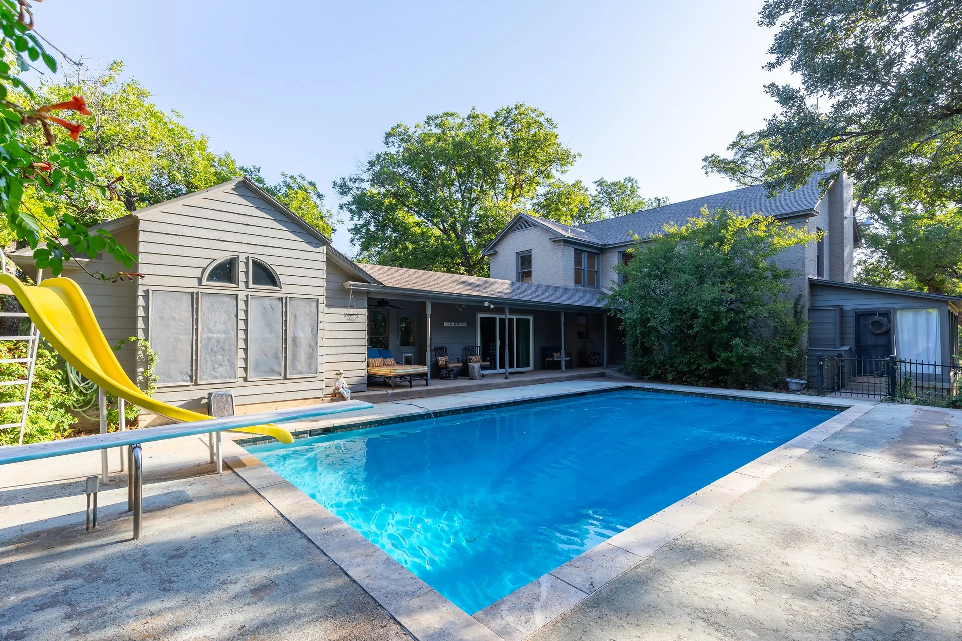 Pool view from pergola