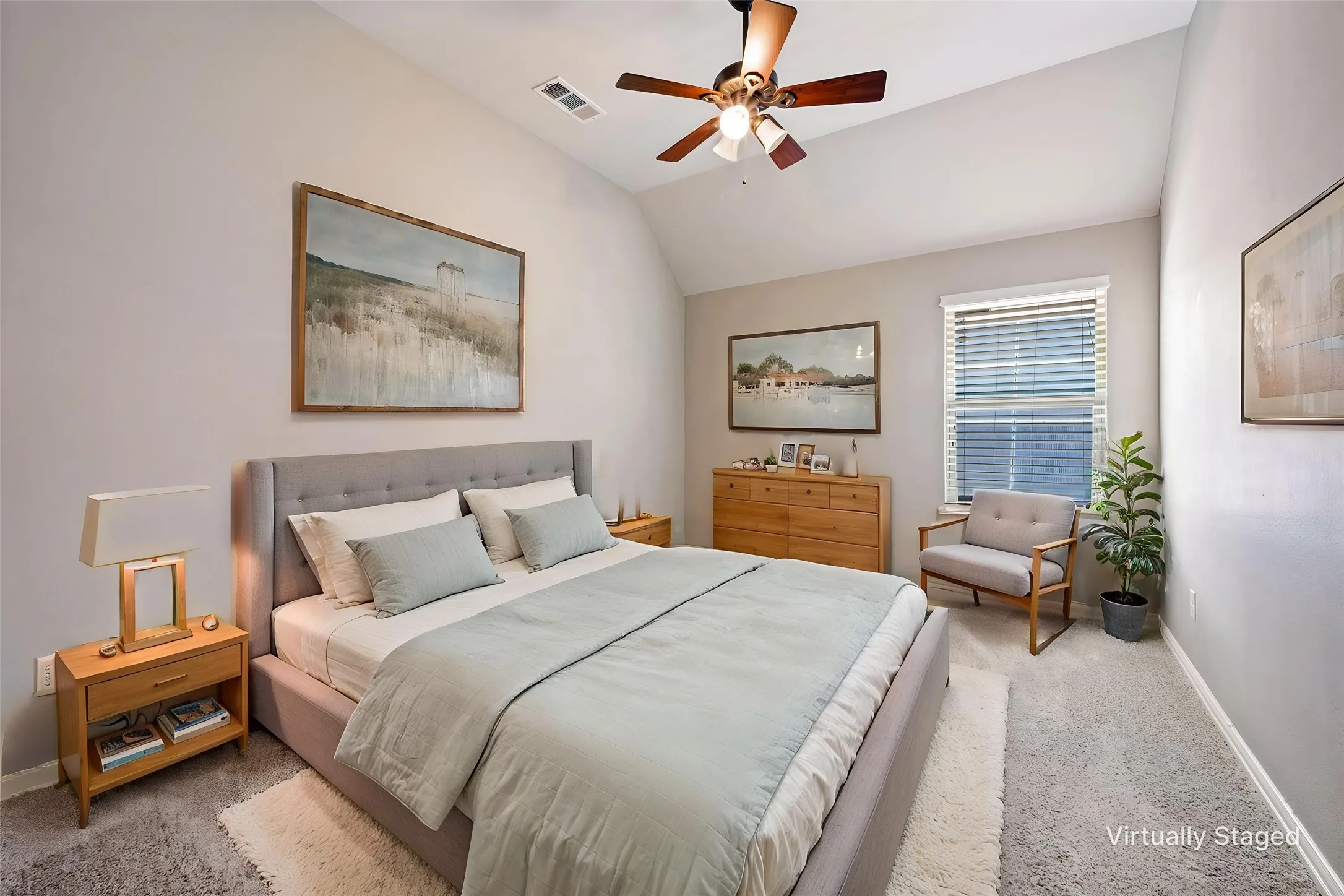 One of three secondary bedrooms upstairs