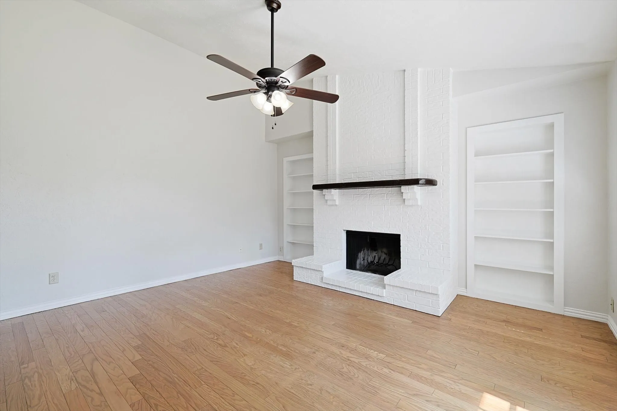 Family room with fireplace