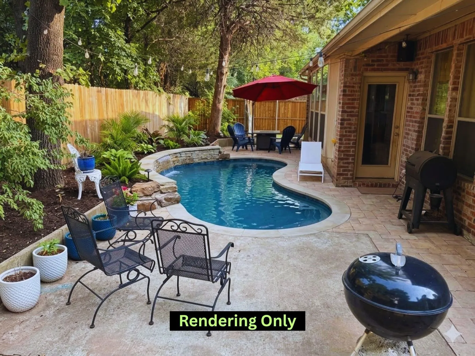 Picture is a rendering of what a pool could look like for future build
