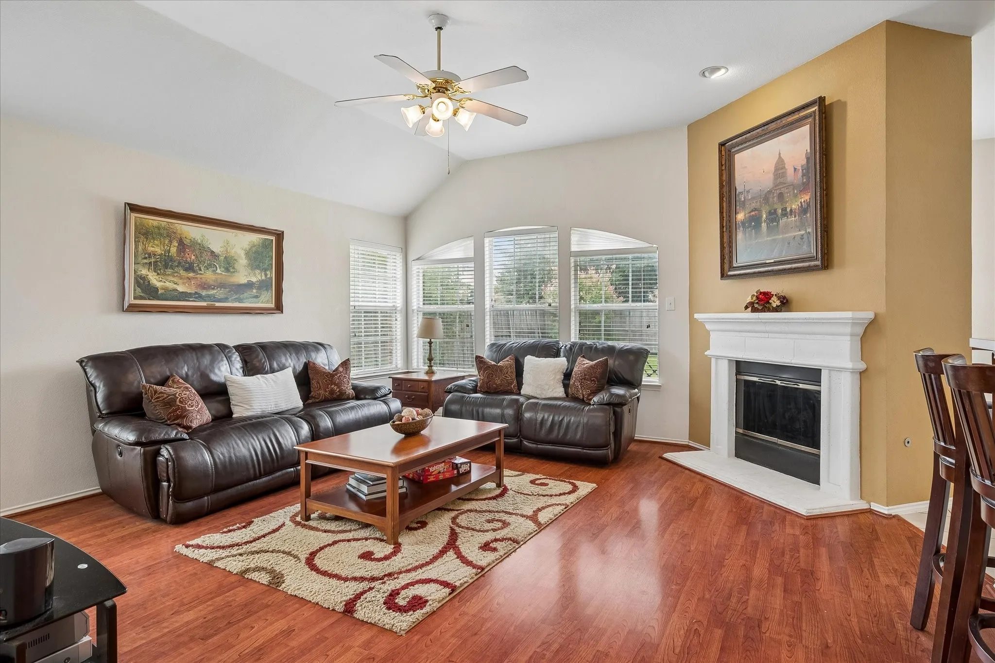 Primary living area with lots of natural light