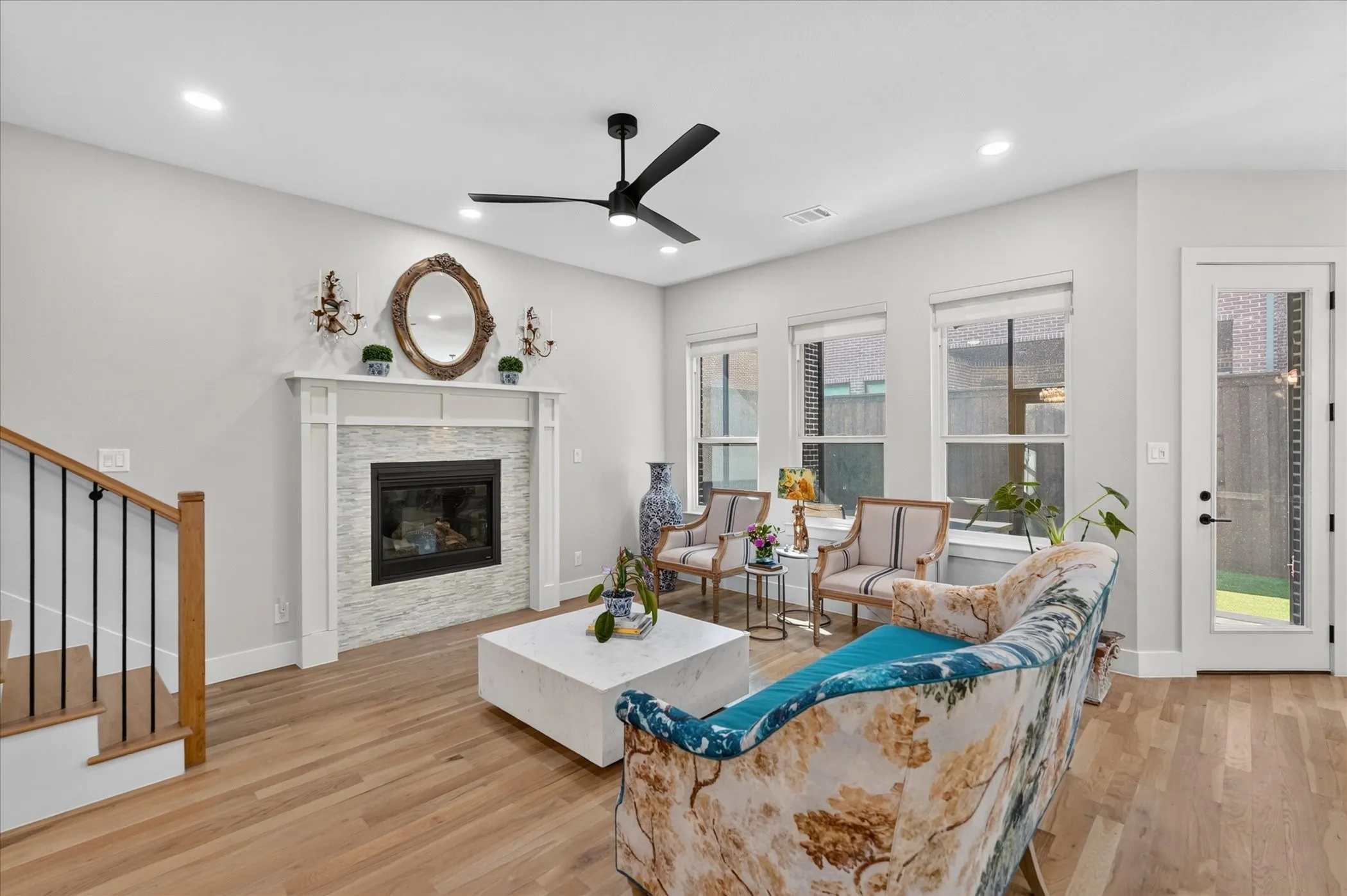 Hardwood-style flooring throughout