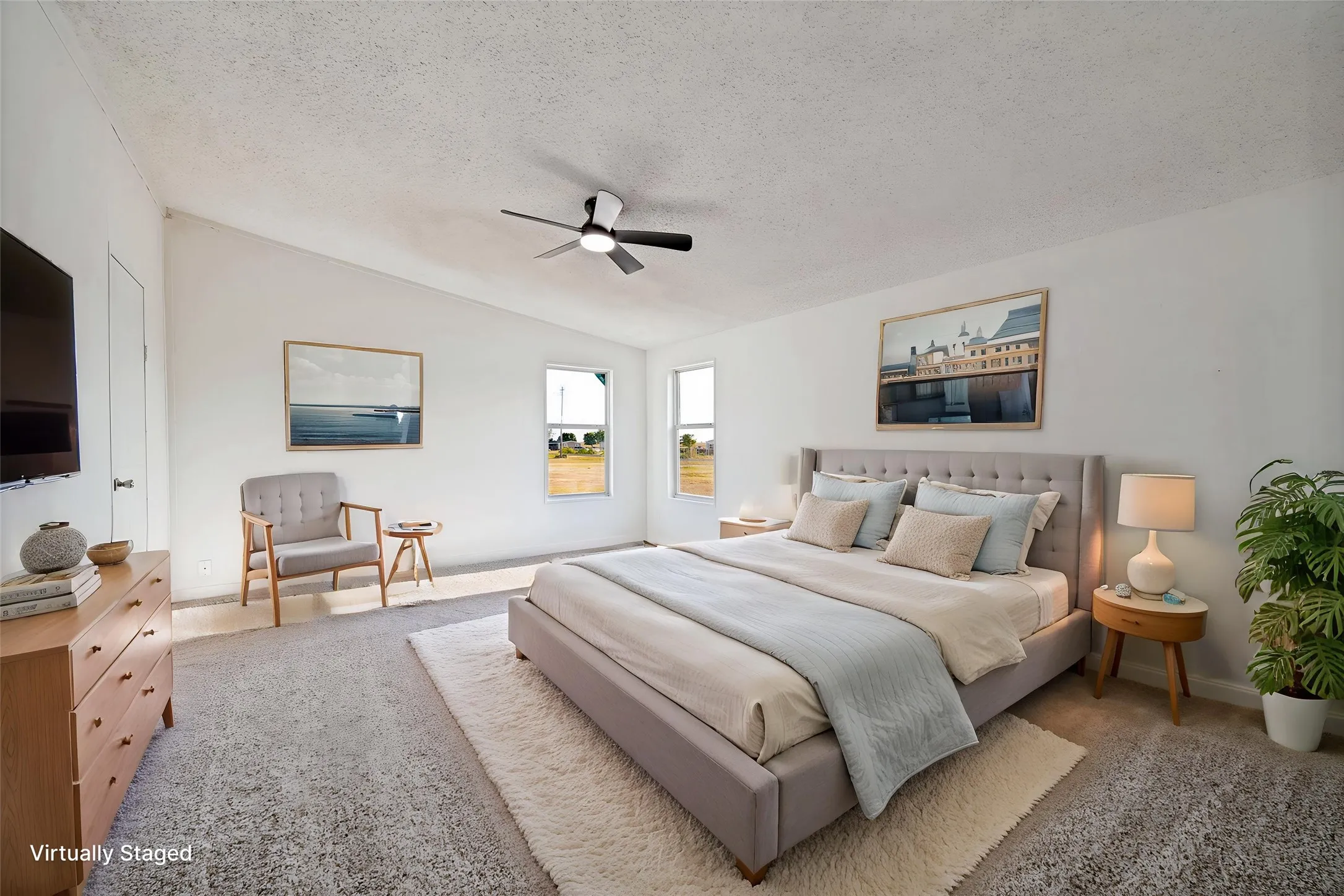 Virtually Staged Primary Bedroom.