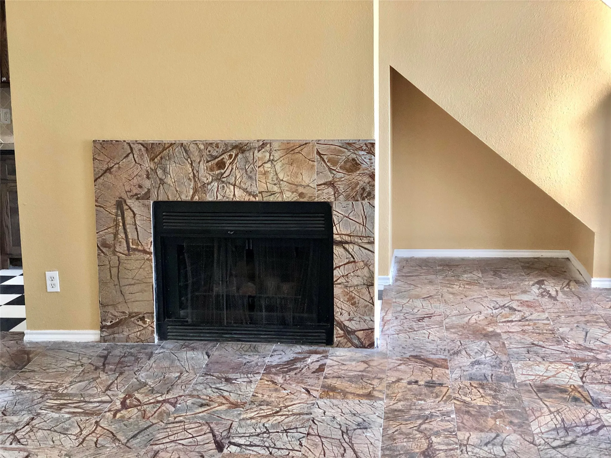 Wood Burning fireplace in living room