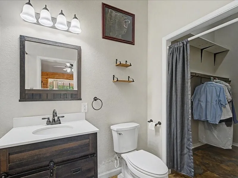 Primary bathroom and Walk-in closet