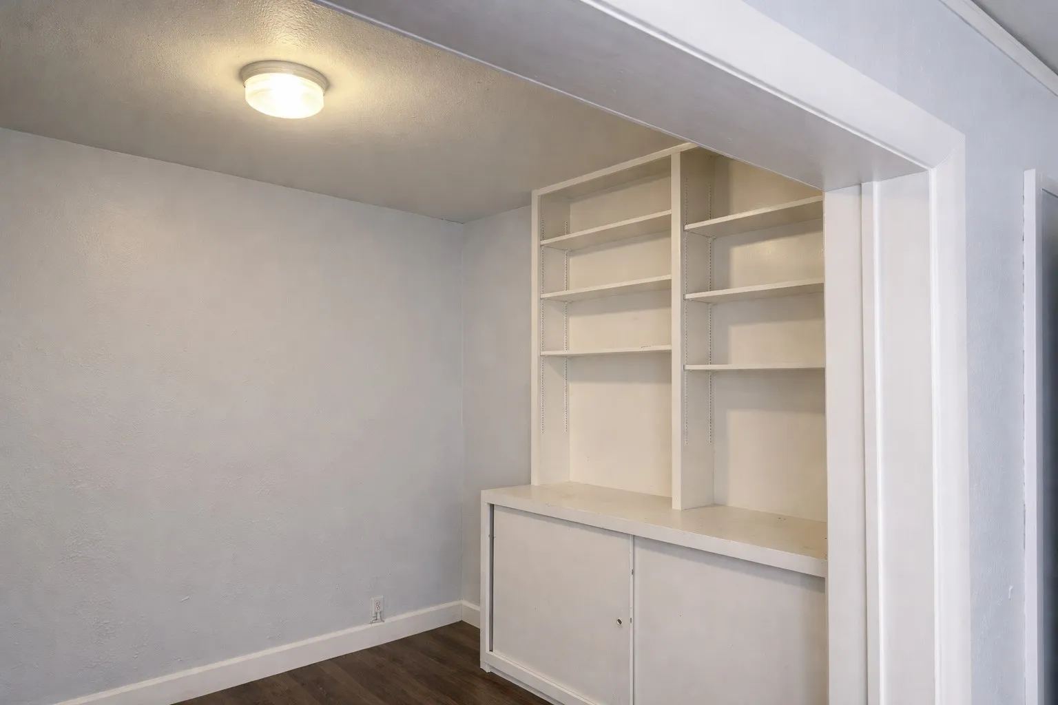 Built ins perfect for storing all the things.