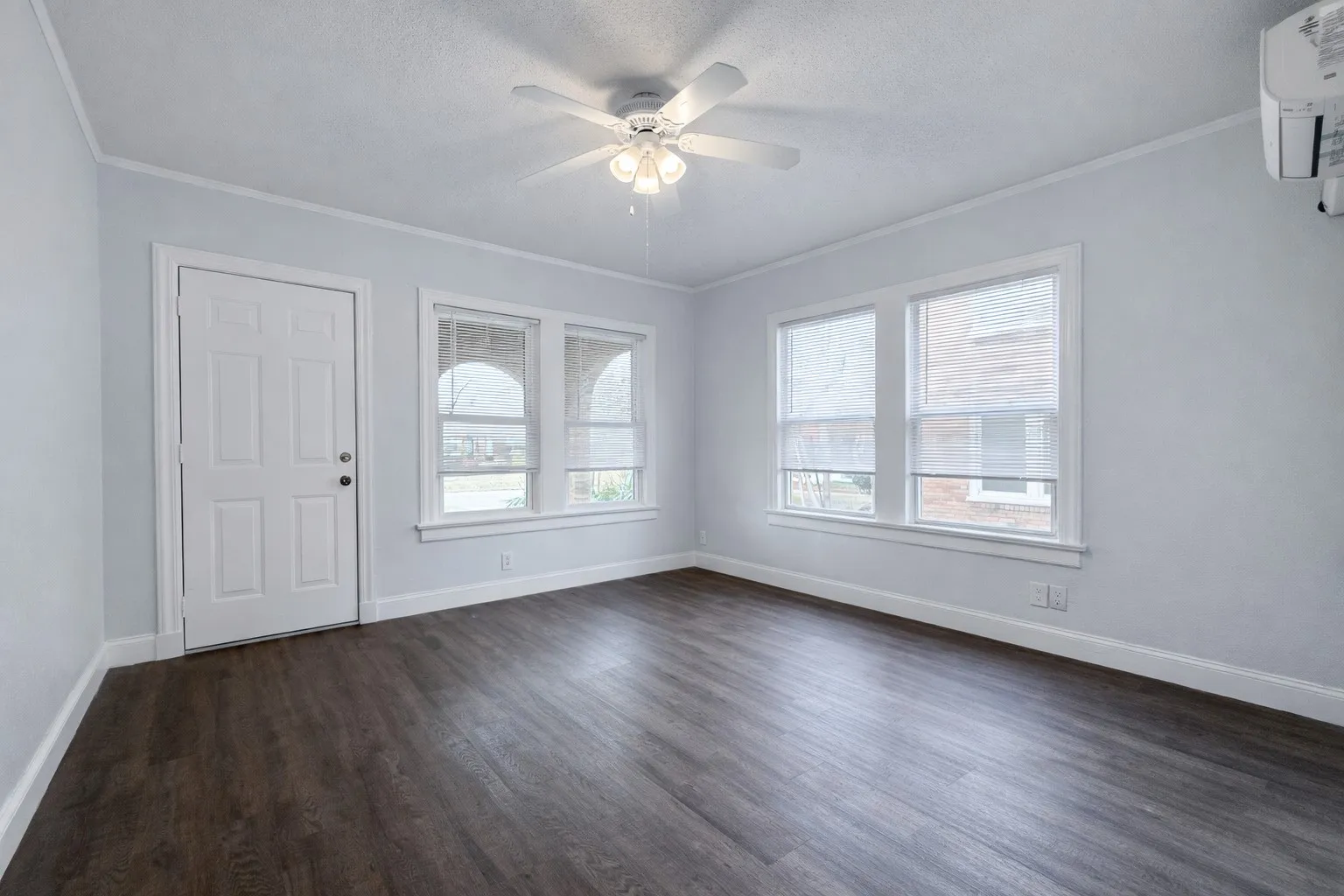 A different view of the living room. So much natural light.