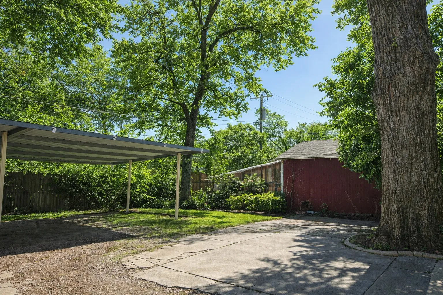 Carport view.