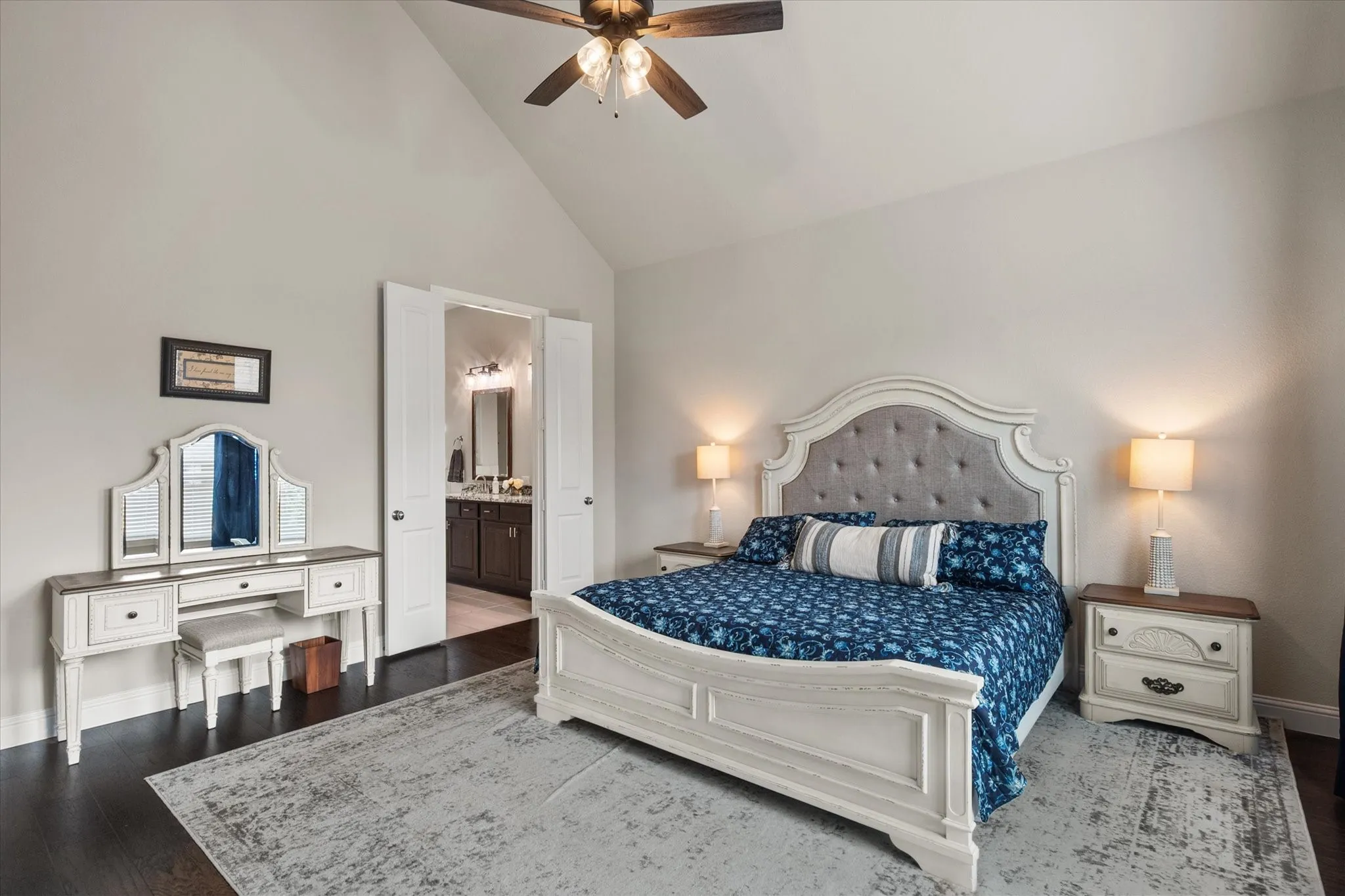 Spacious primary bedroom ensuite
