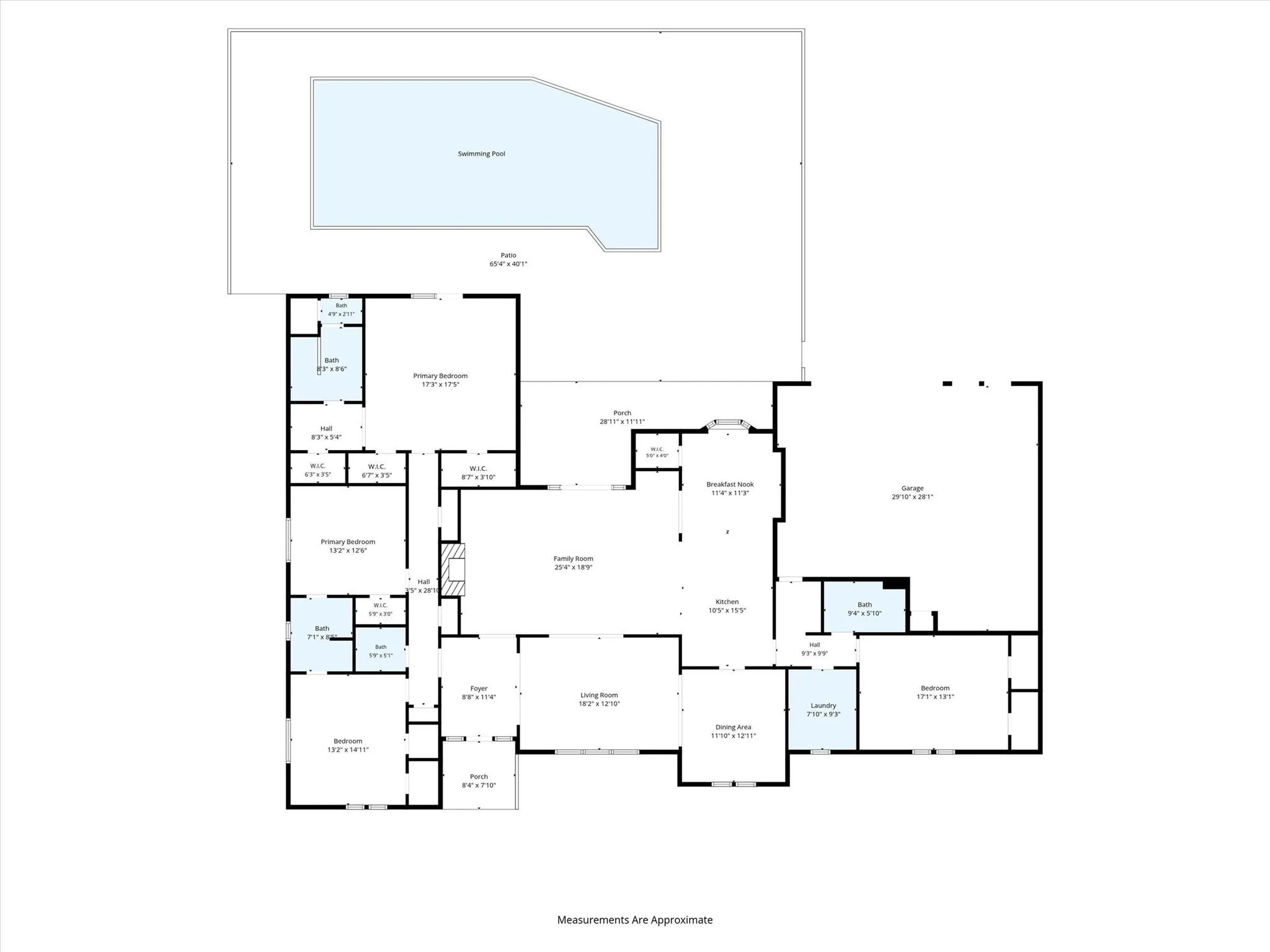Measured split floor plan