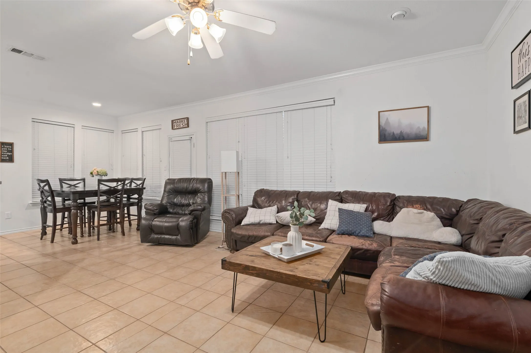 Living room and breakfast area