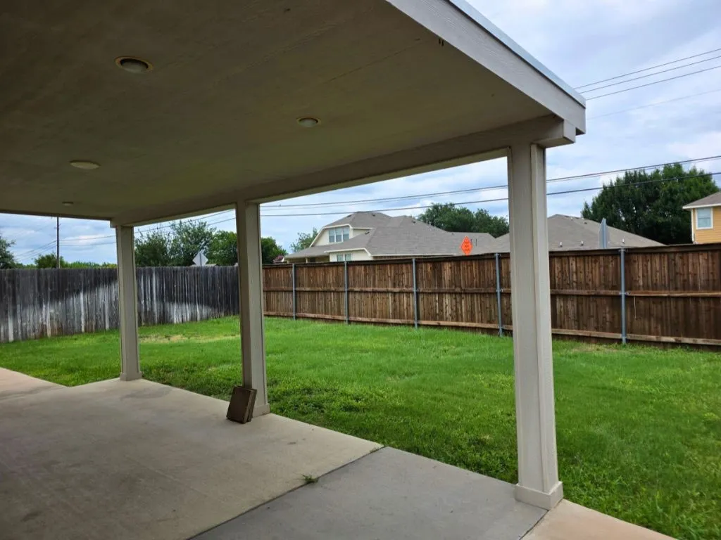 Fully fenced backyard