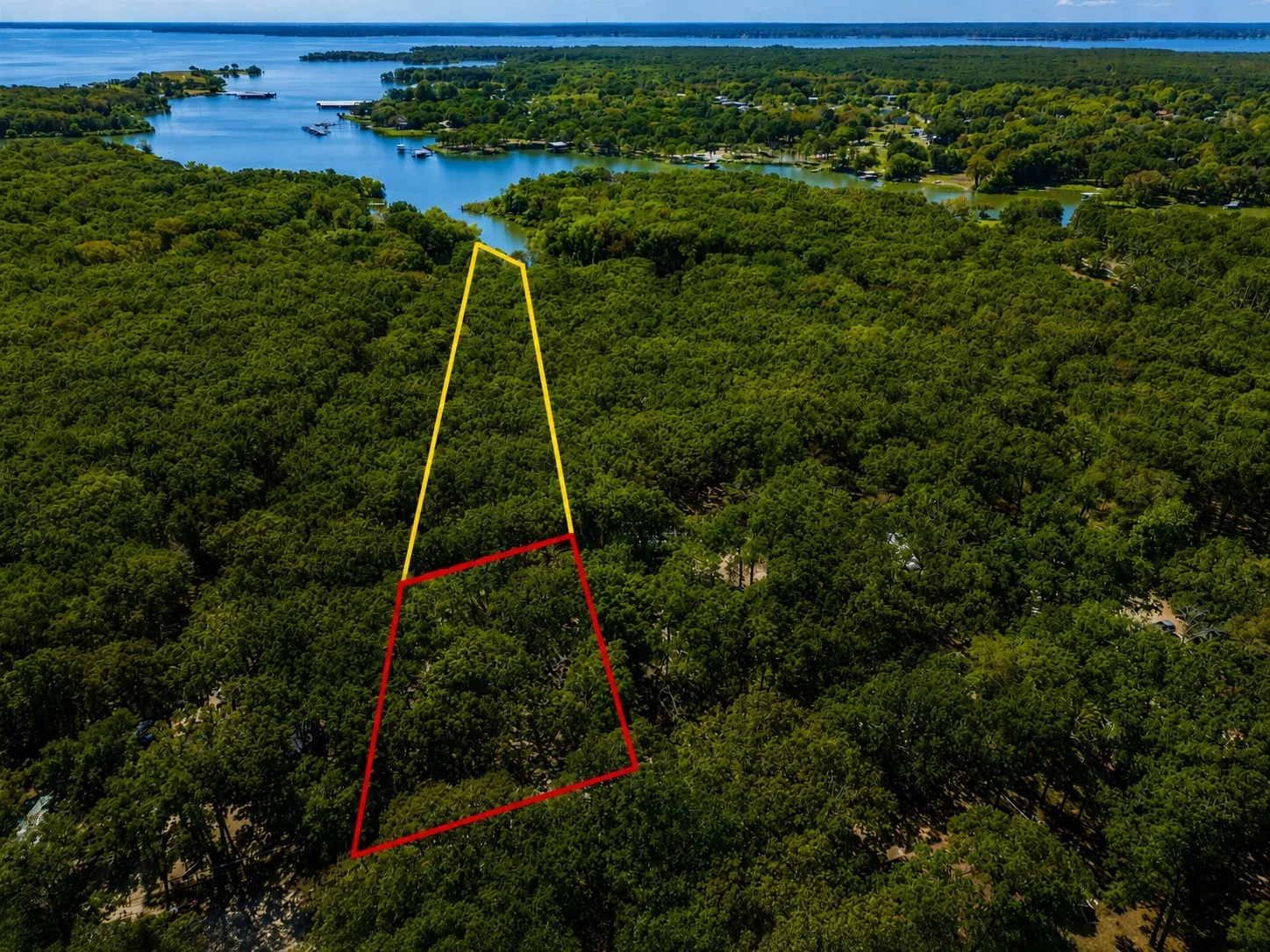 Approximate property lines: red=deeded & yellow= SRA