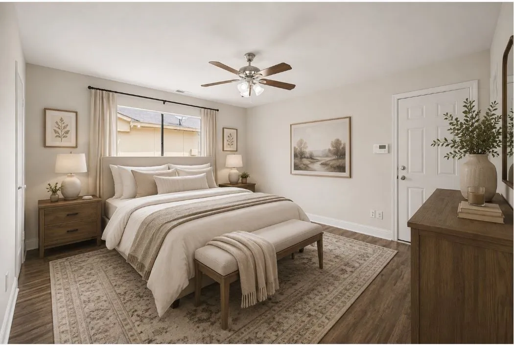 Primary bedroom-virtually staged.