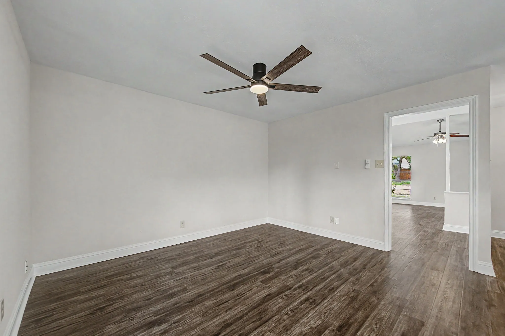 Great wall space for setting up TV's and arranging furniture.