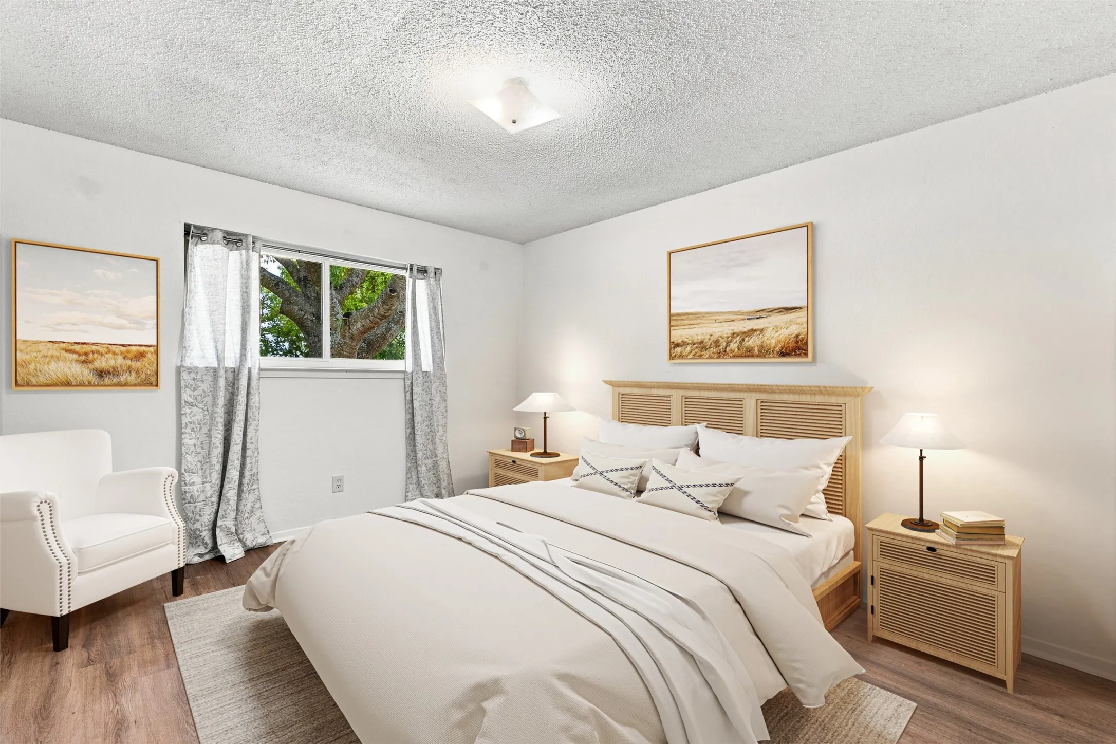 virtually staged primary bedroom